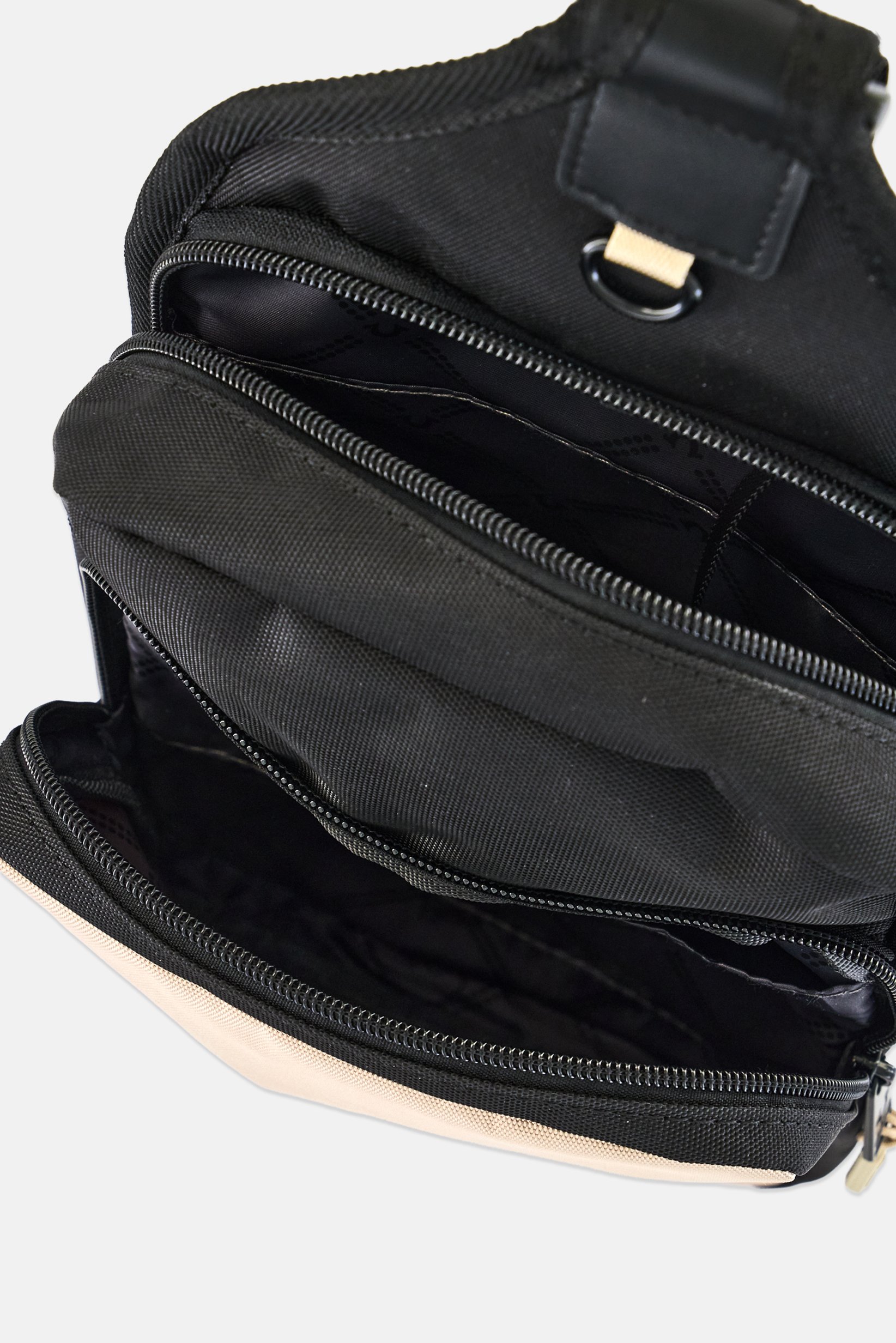 Men Brand Logo Cross Body Bag, Black