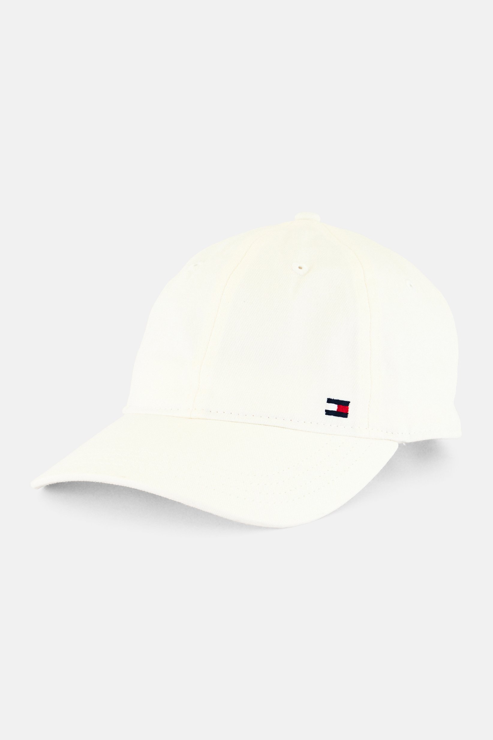 Men Embroidered Logo Adjustable Buckle Closure Cap, White