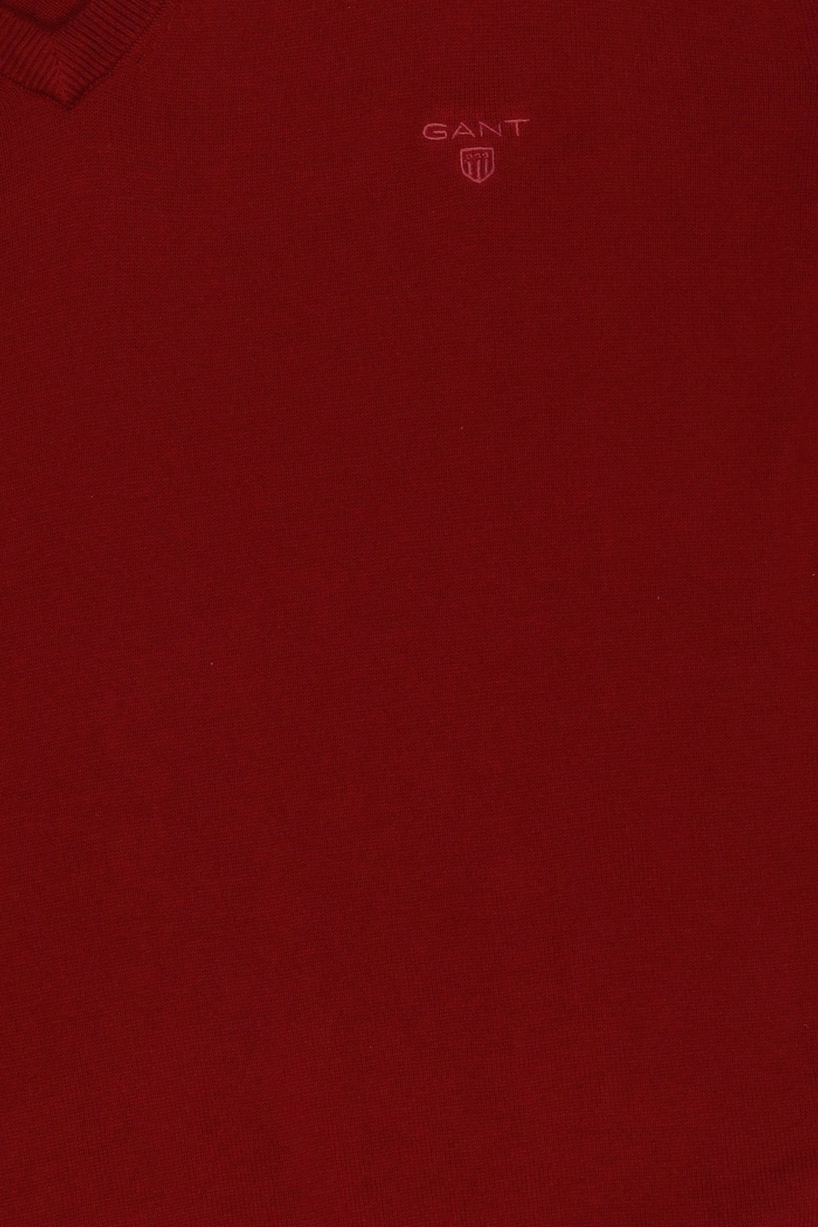 Men V-Neck Textured Sweater, Red