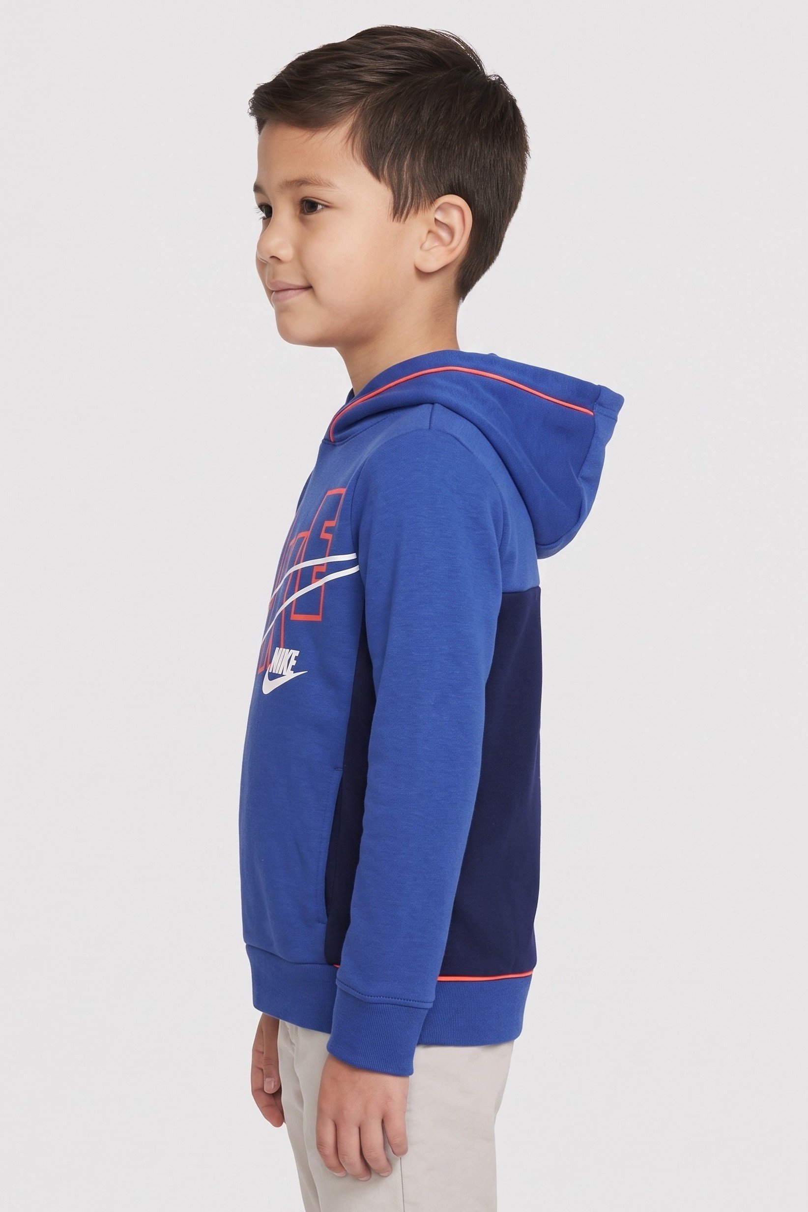 Kids Boy Sportswear Fit Long Sleeve Outdoor Hoodie, Blue