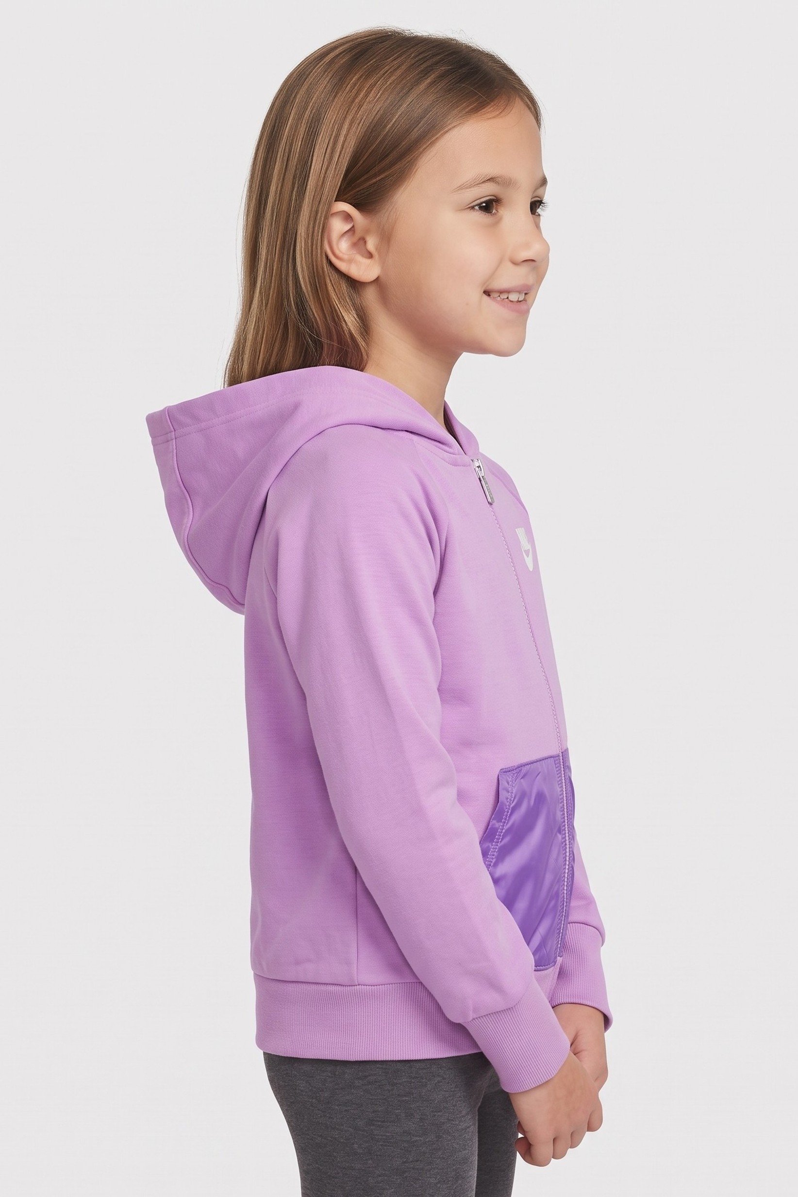 Toddlers Girl Long Sleeve Brand Logo Hoodie, Lavender