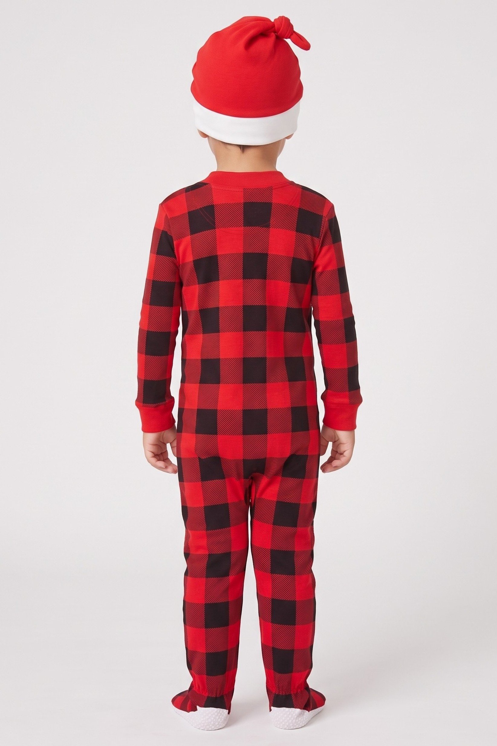 Toddlers Boy 2 Pcs Checkered Long Sleeve Bodysuit And Beanie, Multicolor
