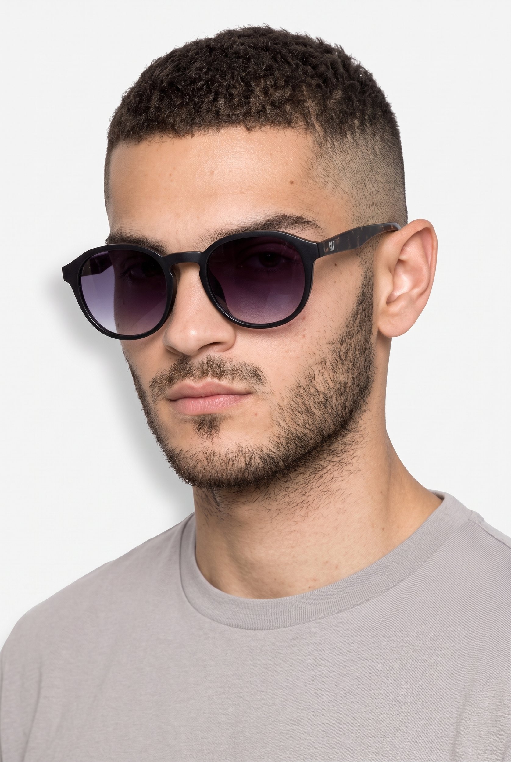 Men SGP203 Round Sunglasses, Black