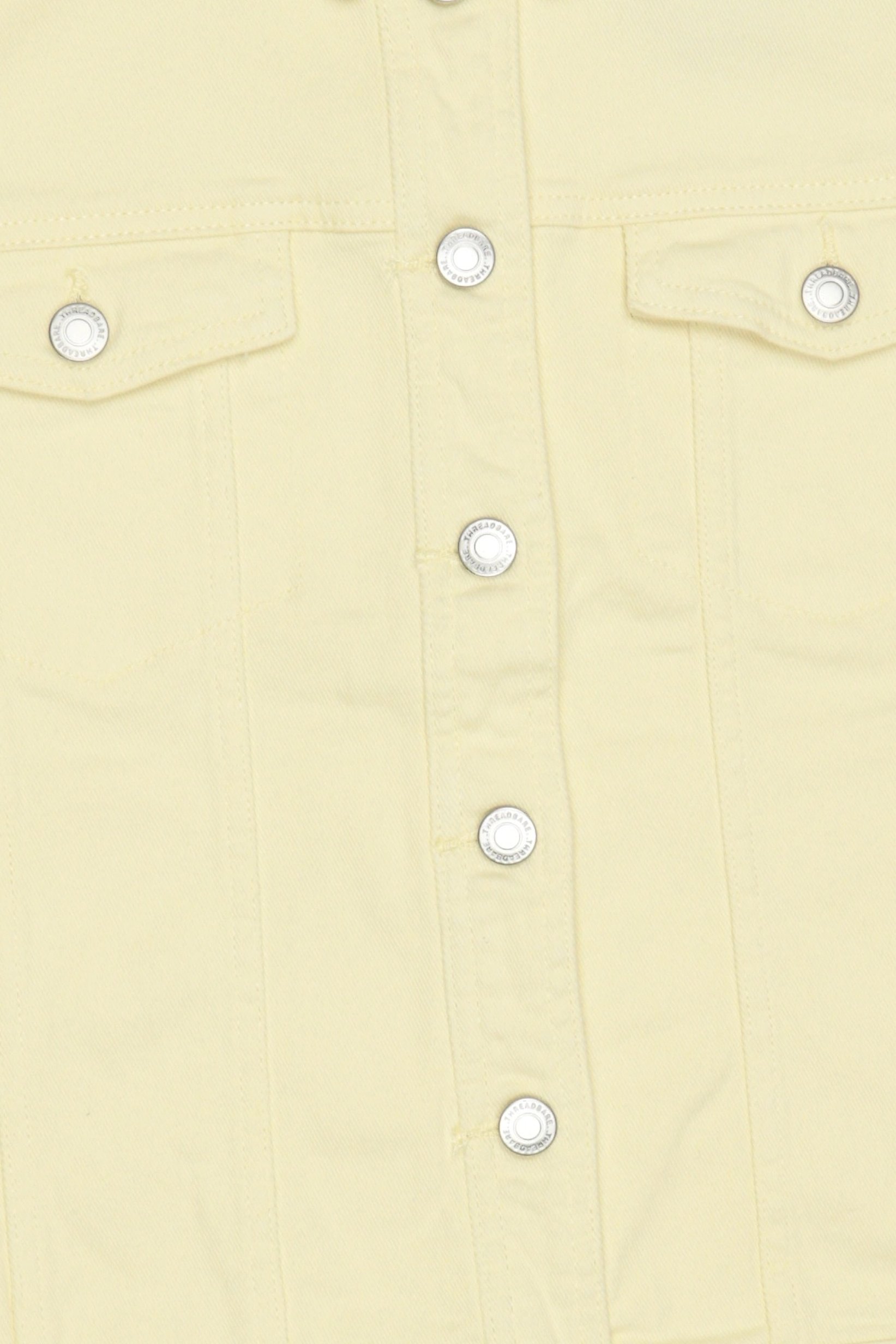 Women Solid Denim Jacket, Light Yellow