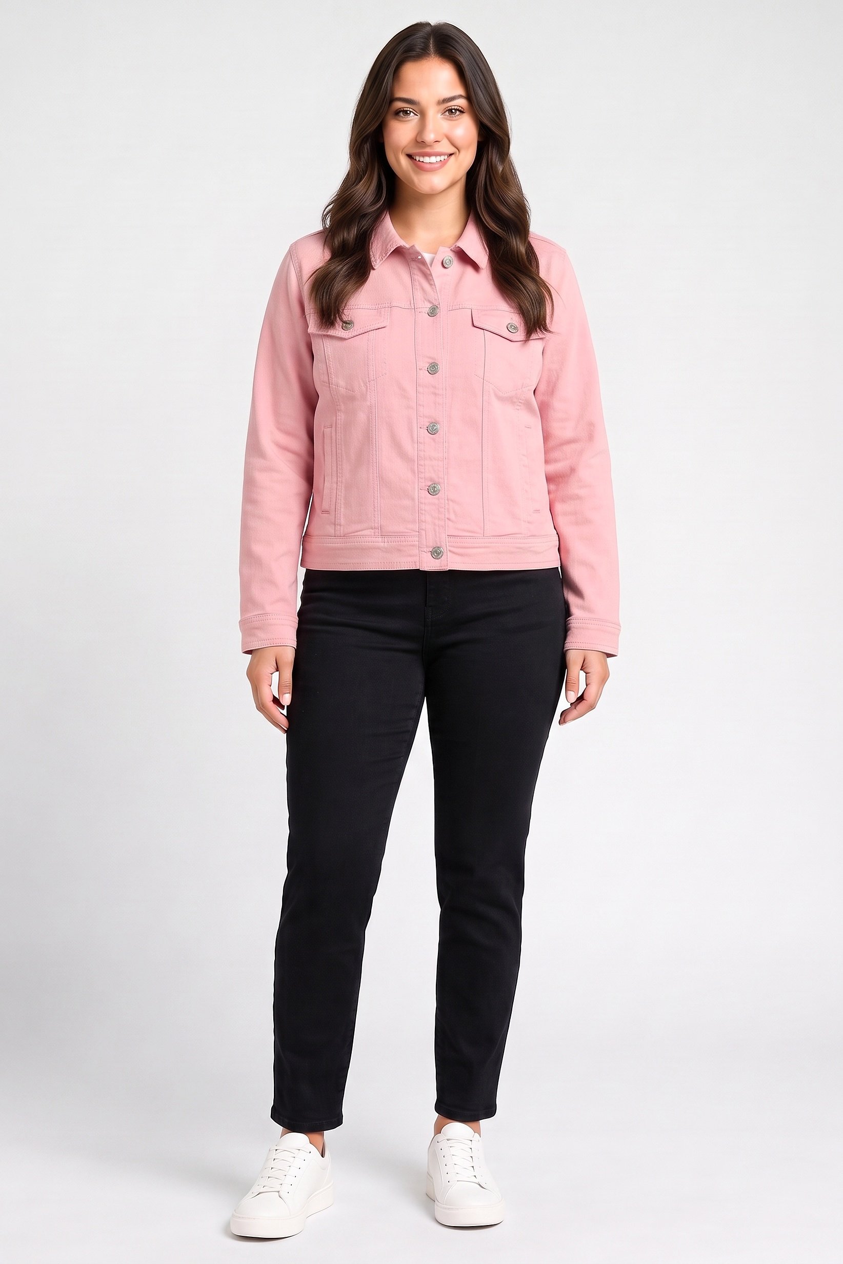 Women Solid Jacket Shirt, Pink