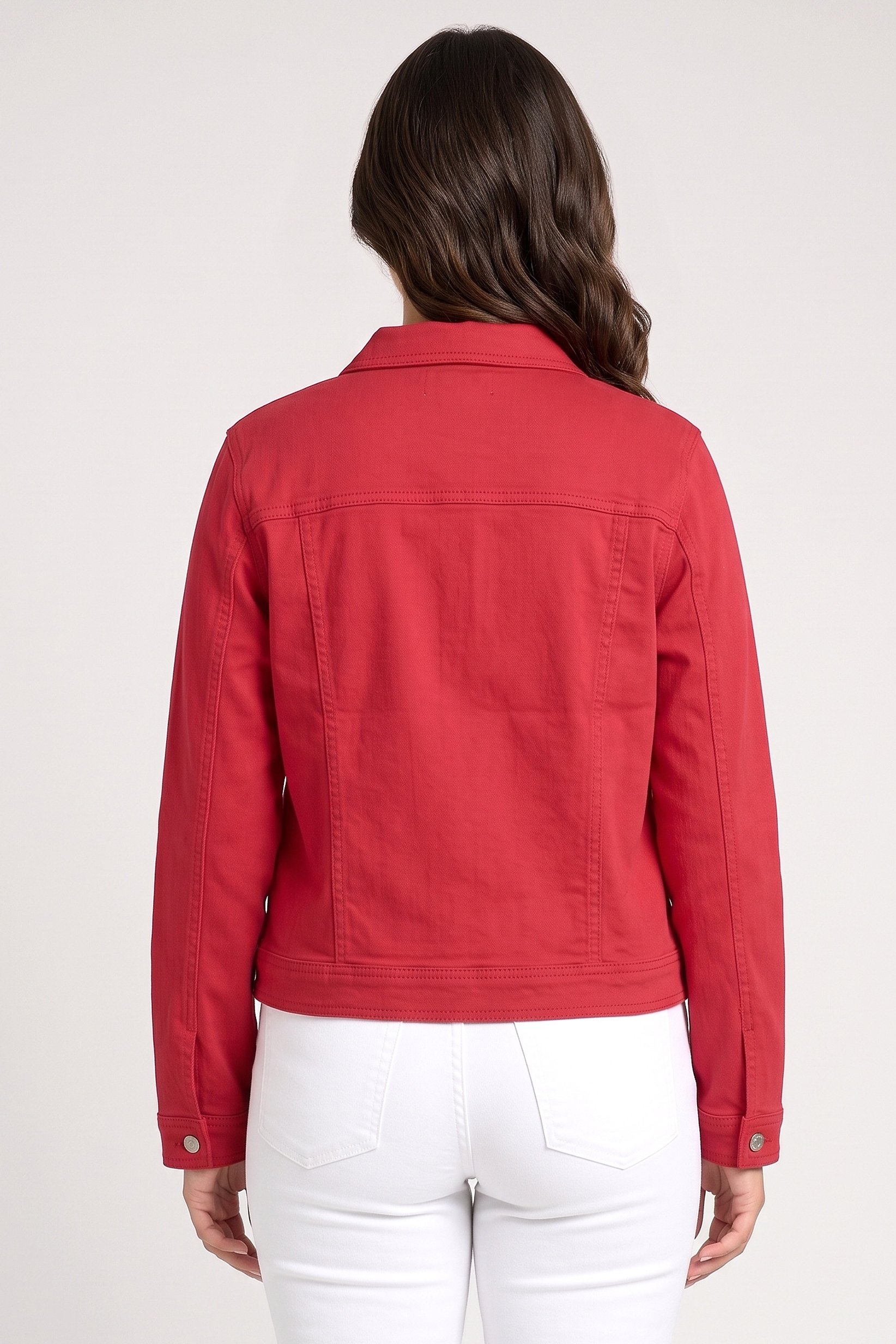 Women Denim Jacket Shirt, Red