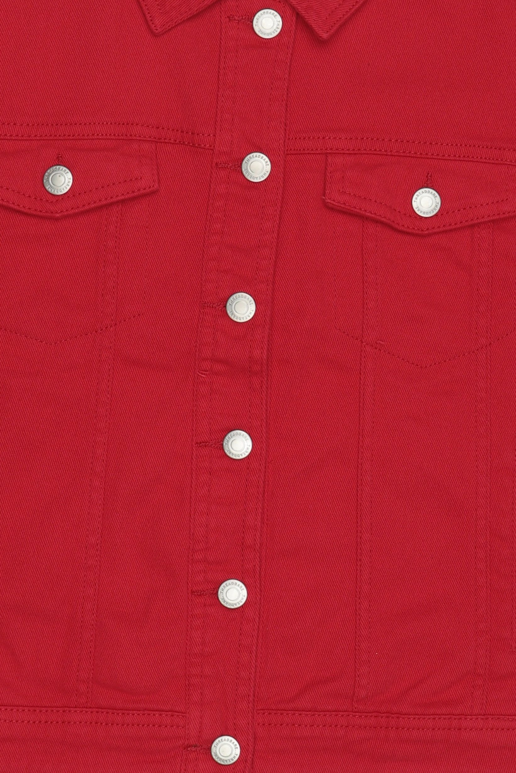 Women Denim Jacket Shirt, Red