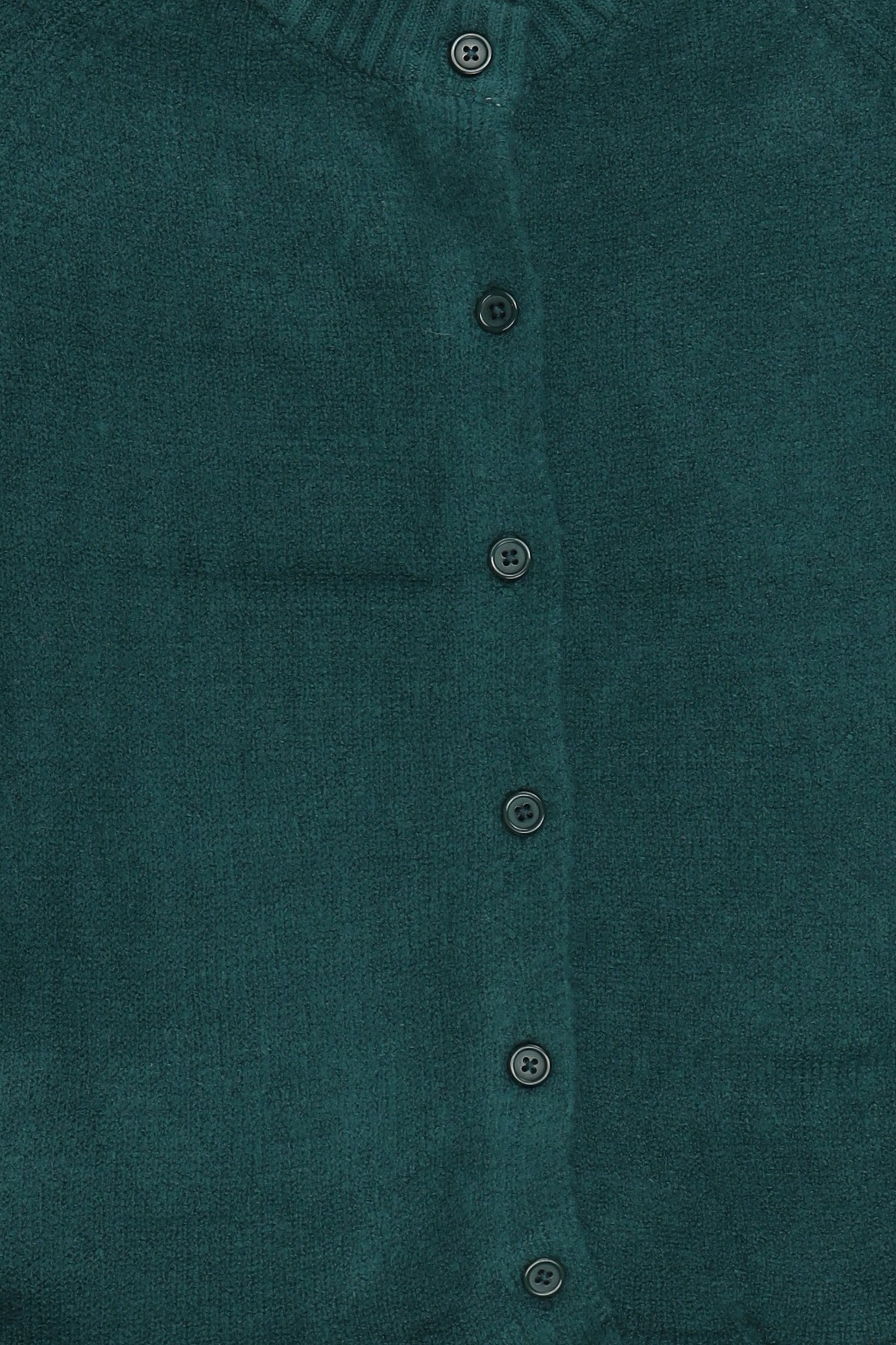 Women Crew Neck Plain Cardigan, Teal Green