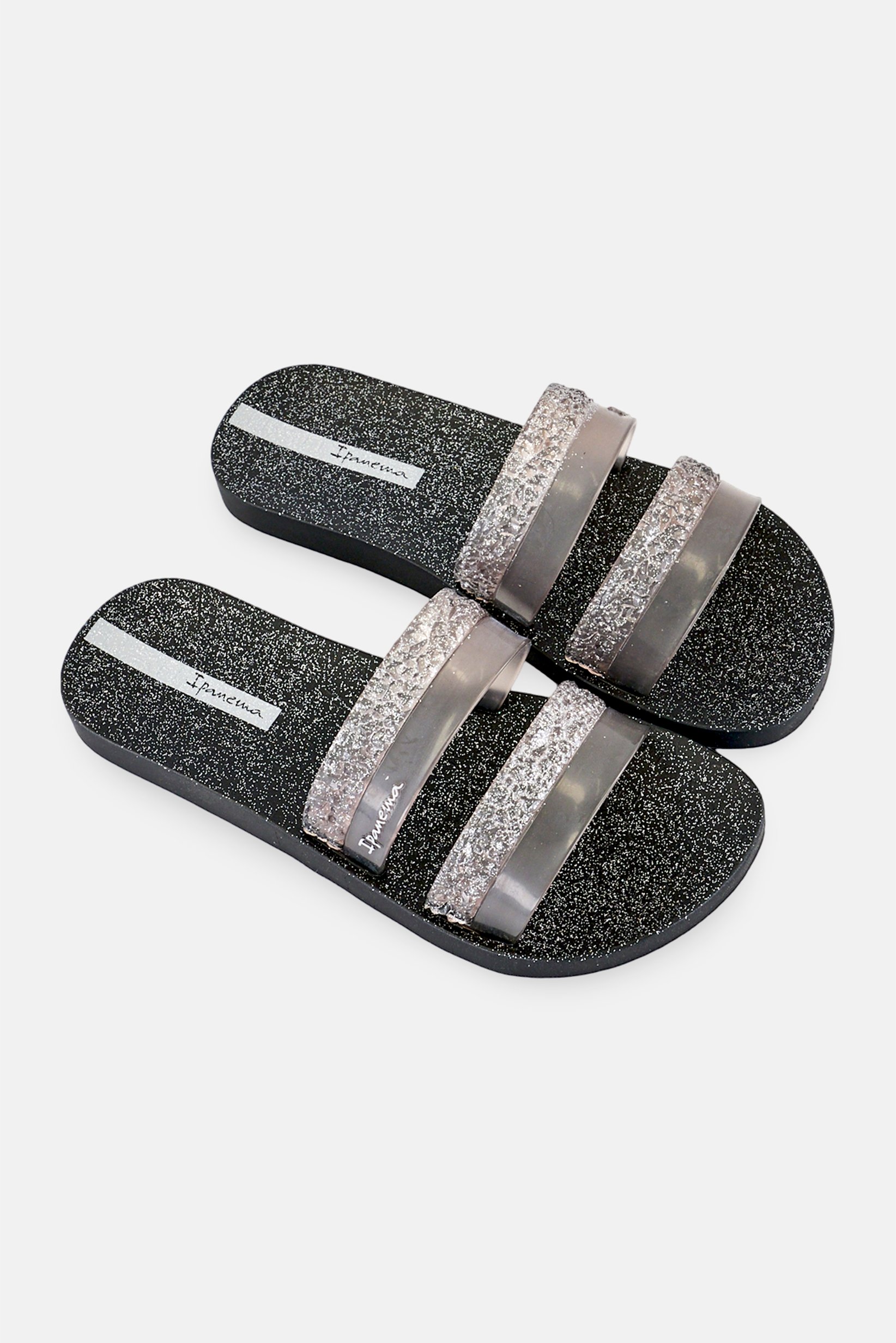 Women Glitz Slip On Slippers, Charcoal Grey
