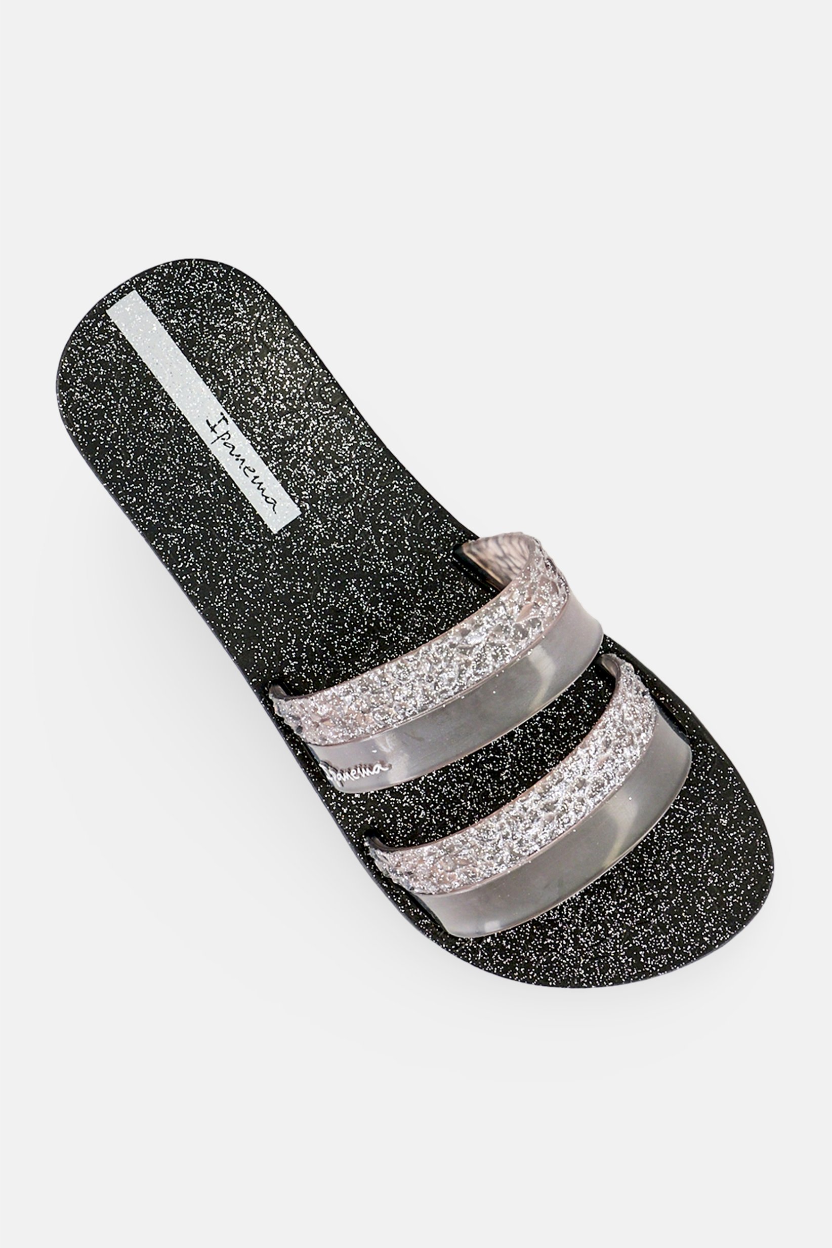 Women Glitz Slip On Slippers, Charcoal Grey