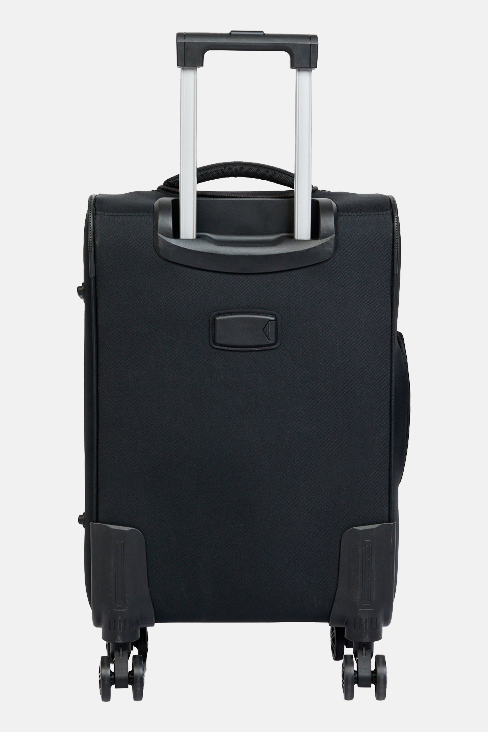 20 Inch Brand Logo Soft Shell Luggage, Black