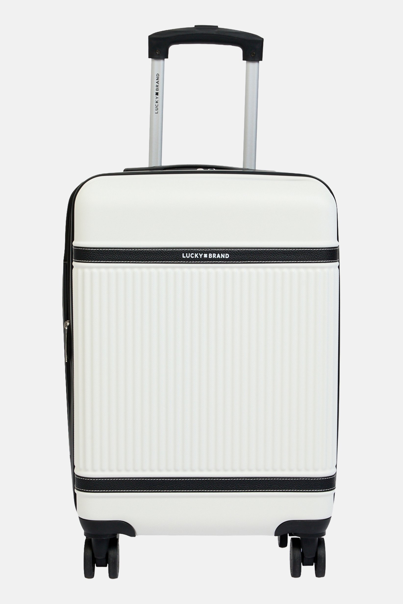 20 Inch Hardshell Zippered Pocket Expandable Luggage, White