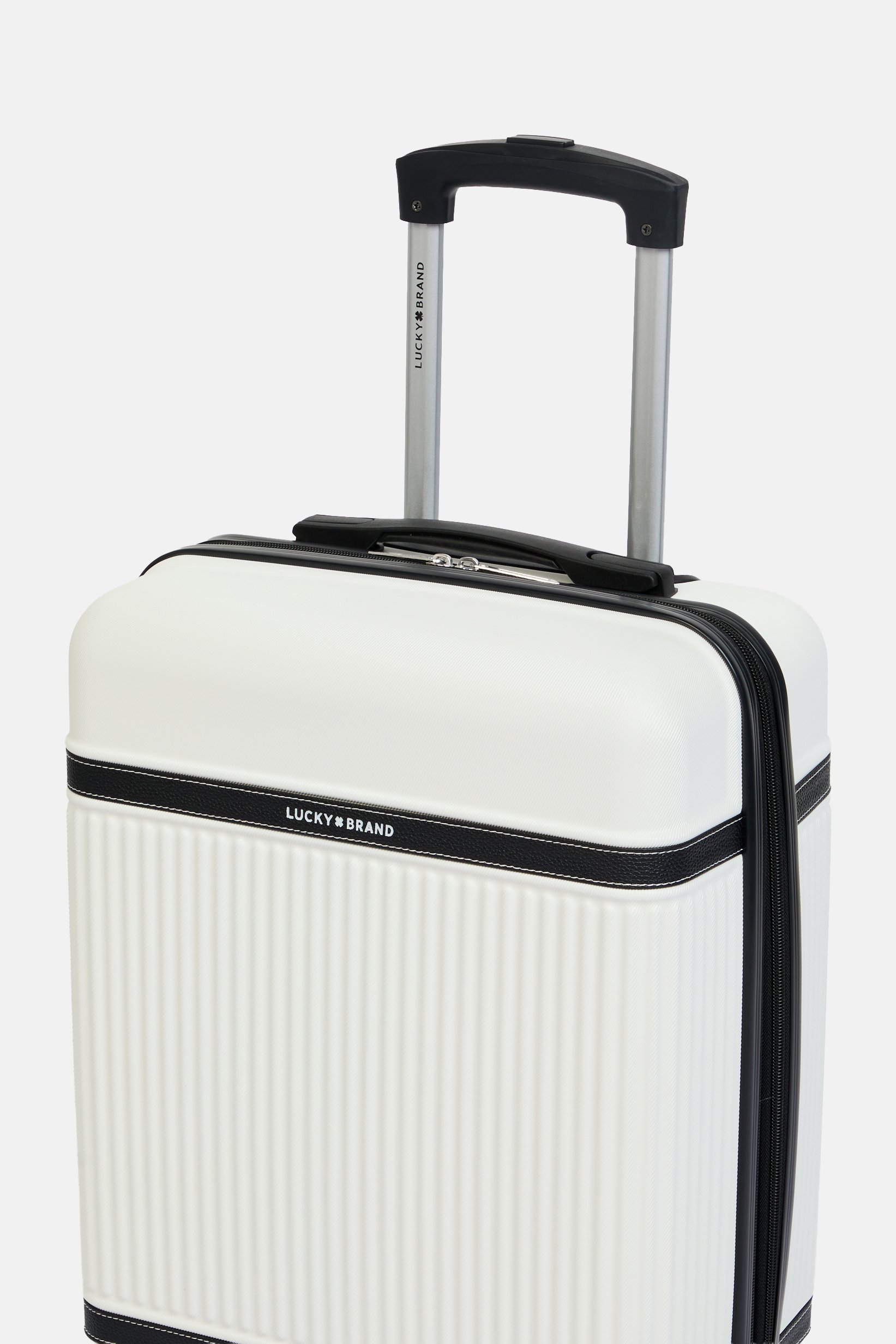 20 Inch Hardshell Zippered Pocket Expandable Luggage, White