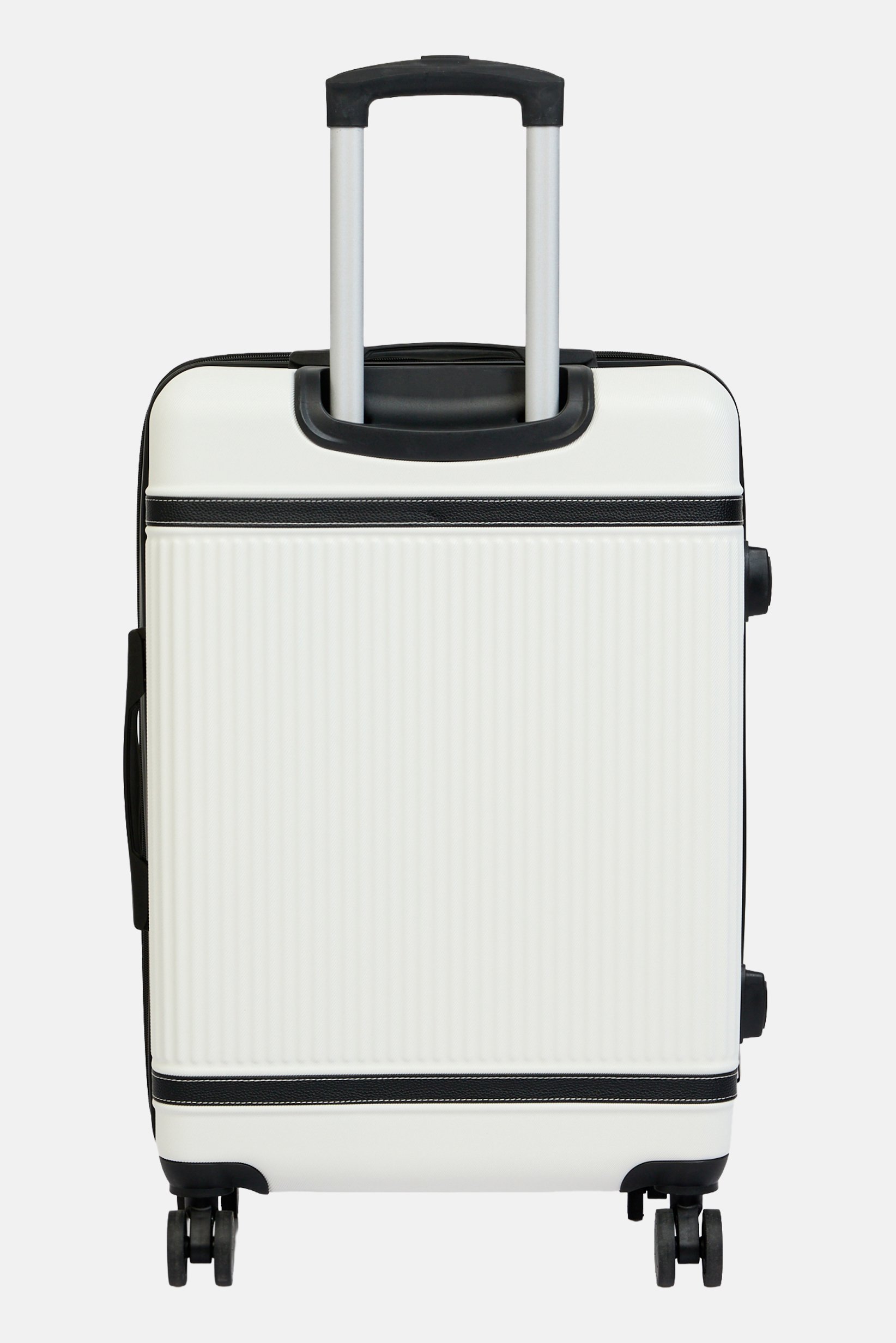 24 Inch Hardshell Zippered Pocket Expandable Luggage, White