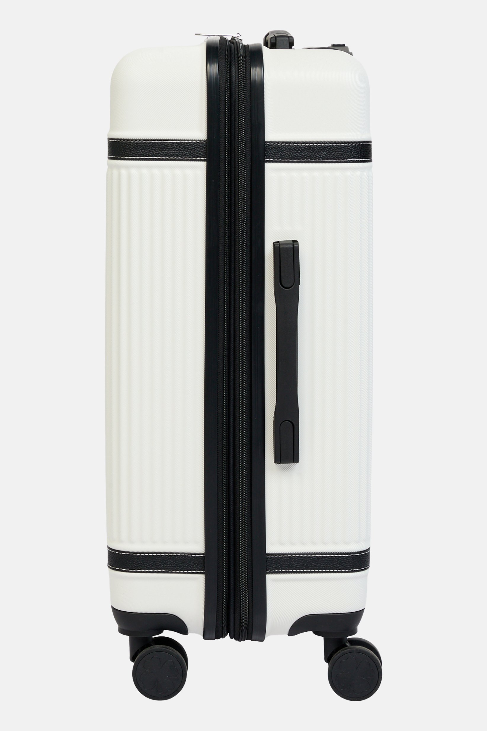24 Inch Hardshell Zippered Pocket Expandable Luggage, White