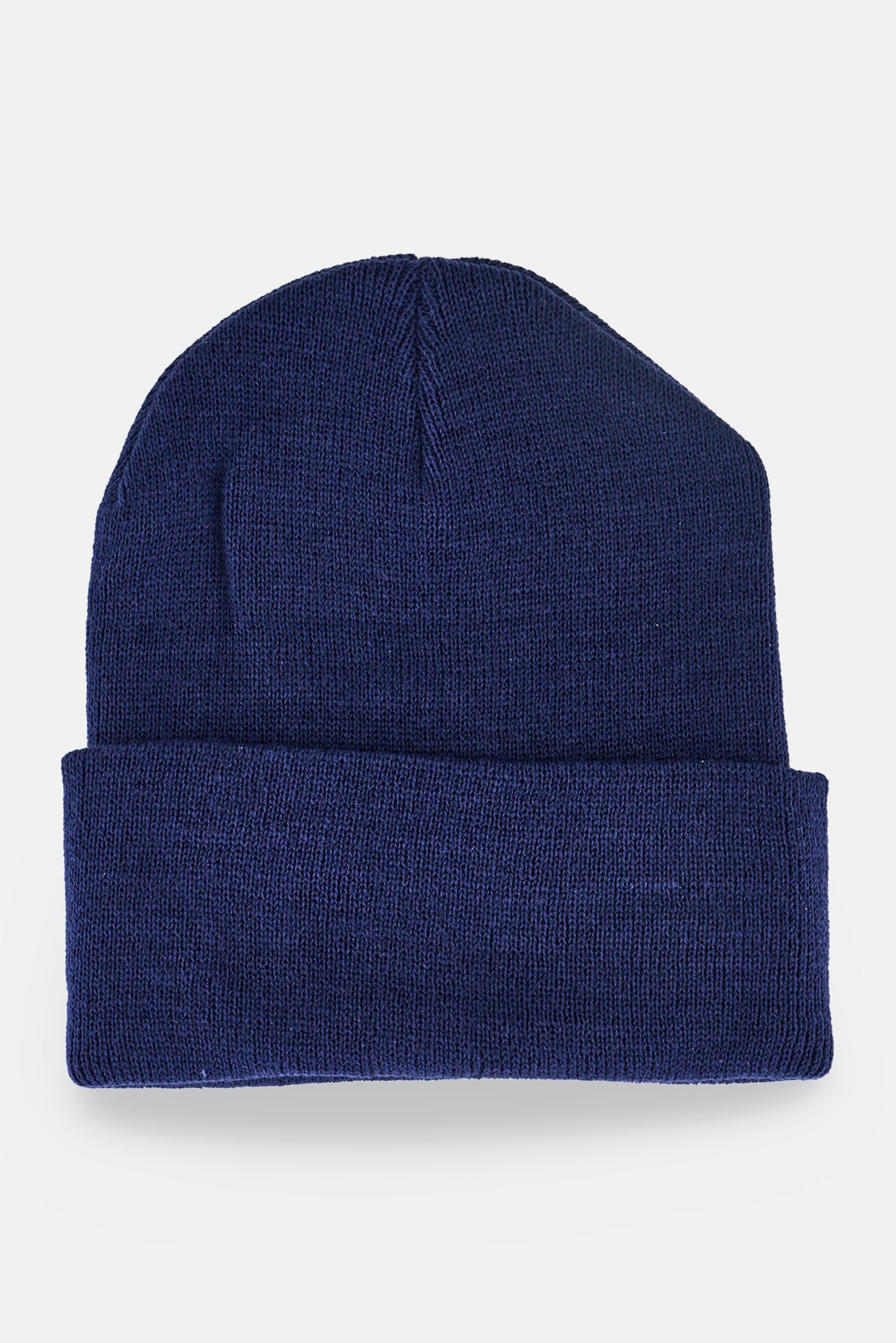 Men Embroidered Beanie Hat, Navy