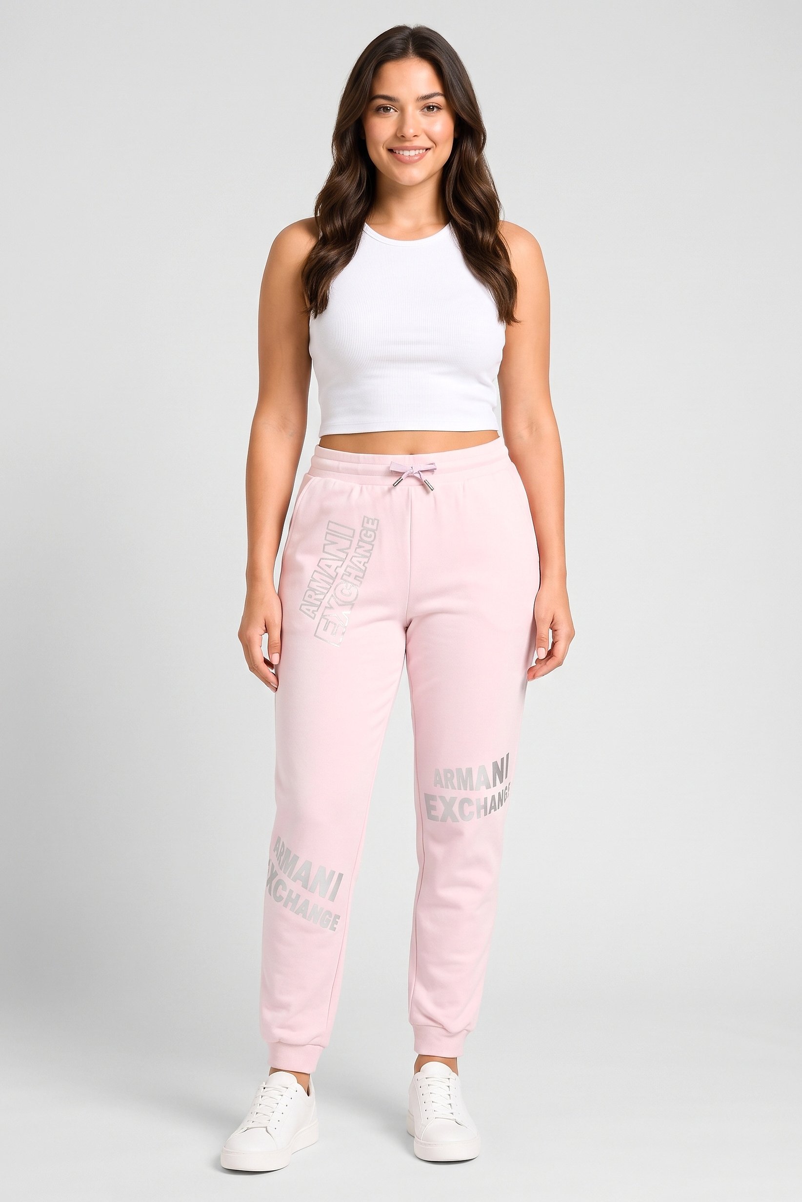 AX Armani Exchange Women Regular Fit Embroidered Logo Jogger Pants, Pink