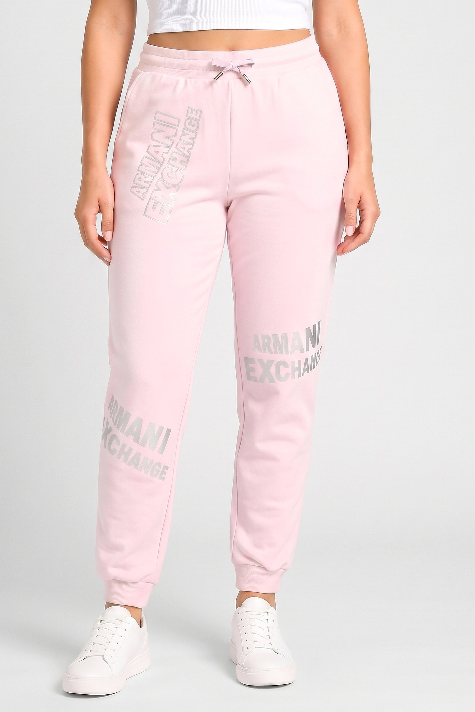 AX Armani Exchange Women Regular Fit Embroidered Logo Jogger Pants, Pink