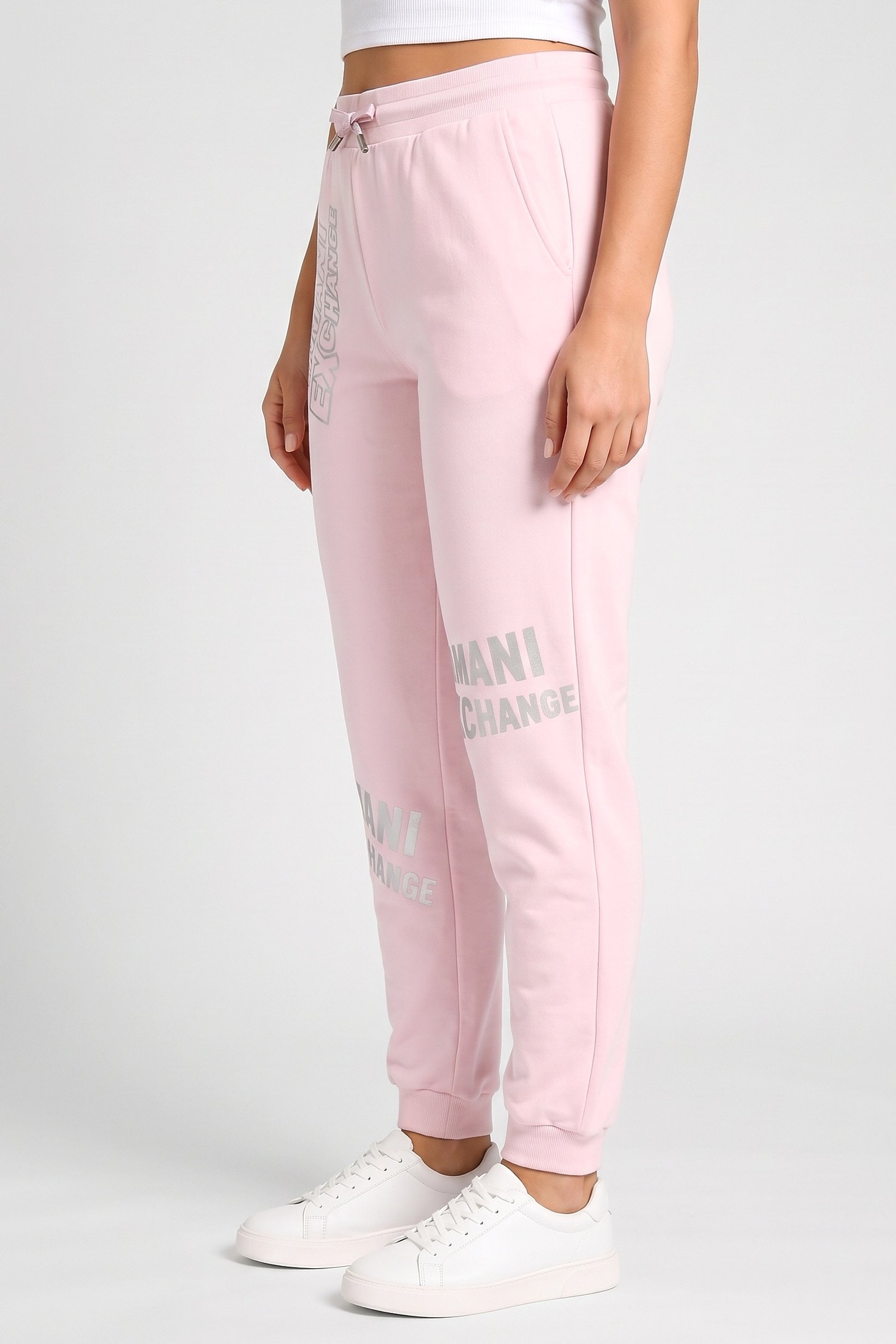 AX Armani Exchange Women Regular Fit Embroidered Logo Jogger Pants, Pink