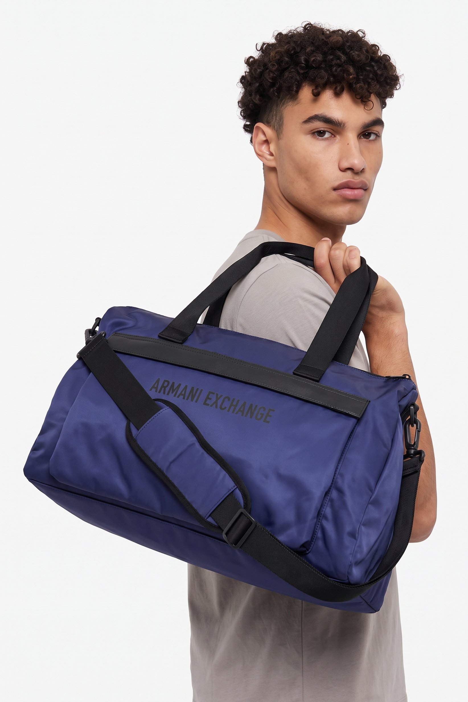 AX Armani Exchange Men Brand Logo Duffle Bag, Blue