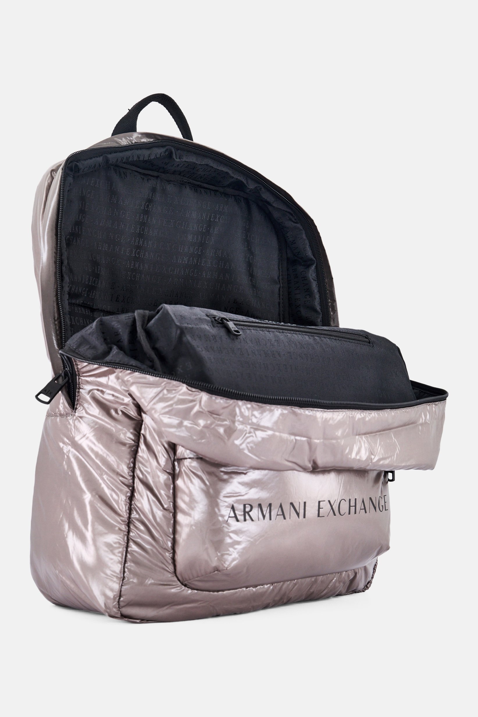 Armani Exchange Men Brand Logo Backpack, Grey