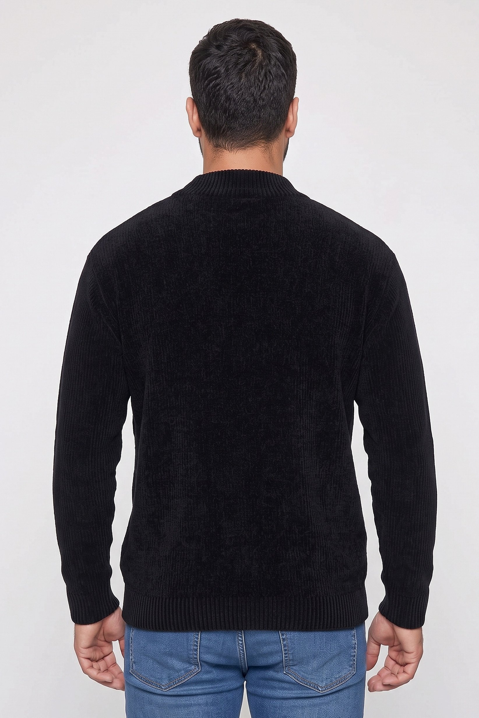 Emporio Armani Men Mock Neck Long Sleeve Sweater, Navy Blue