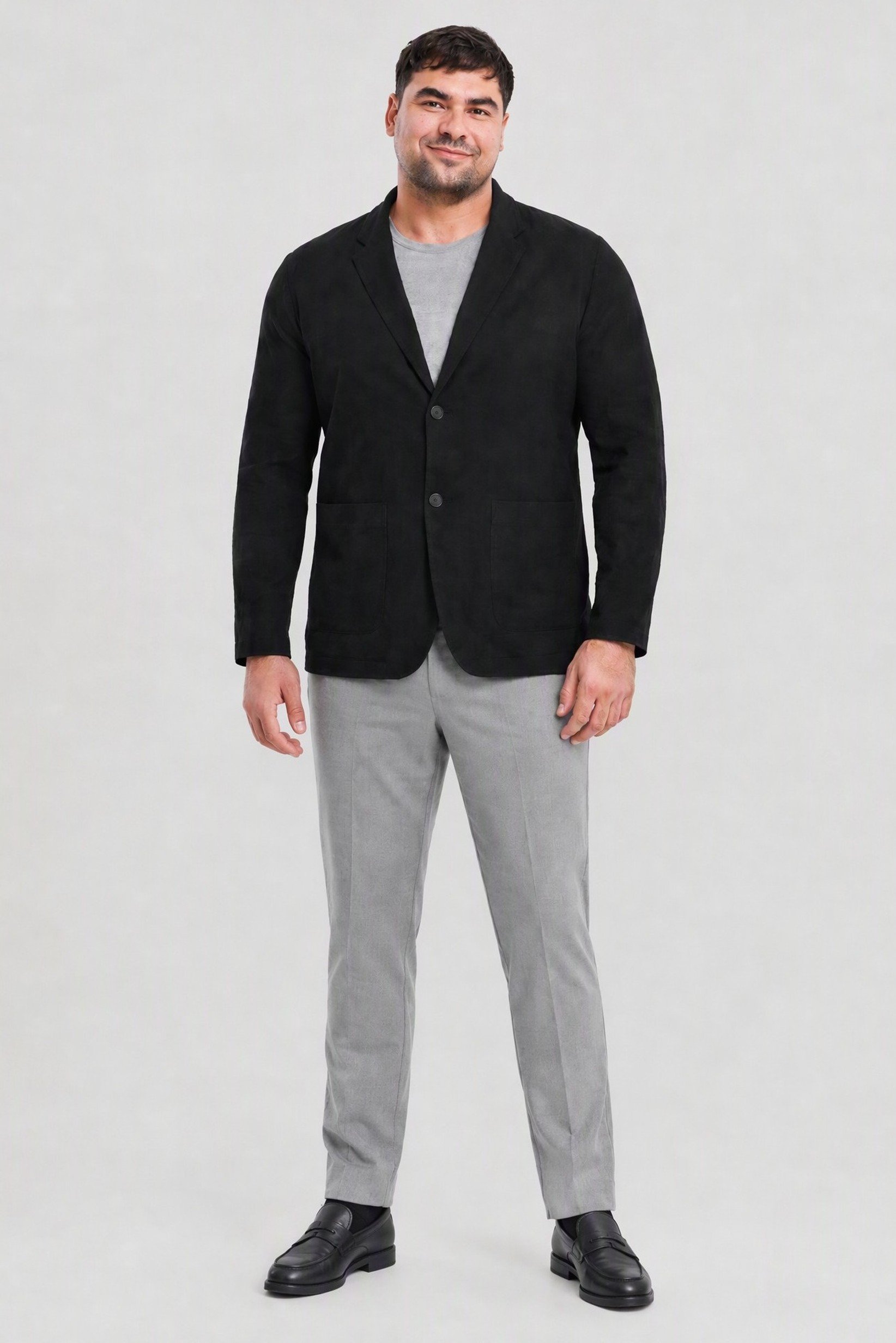 Emporio Armani Men Regular Fit Textured Casual Blazer, Black