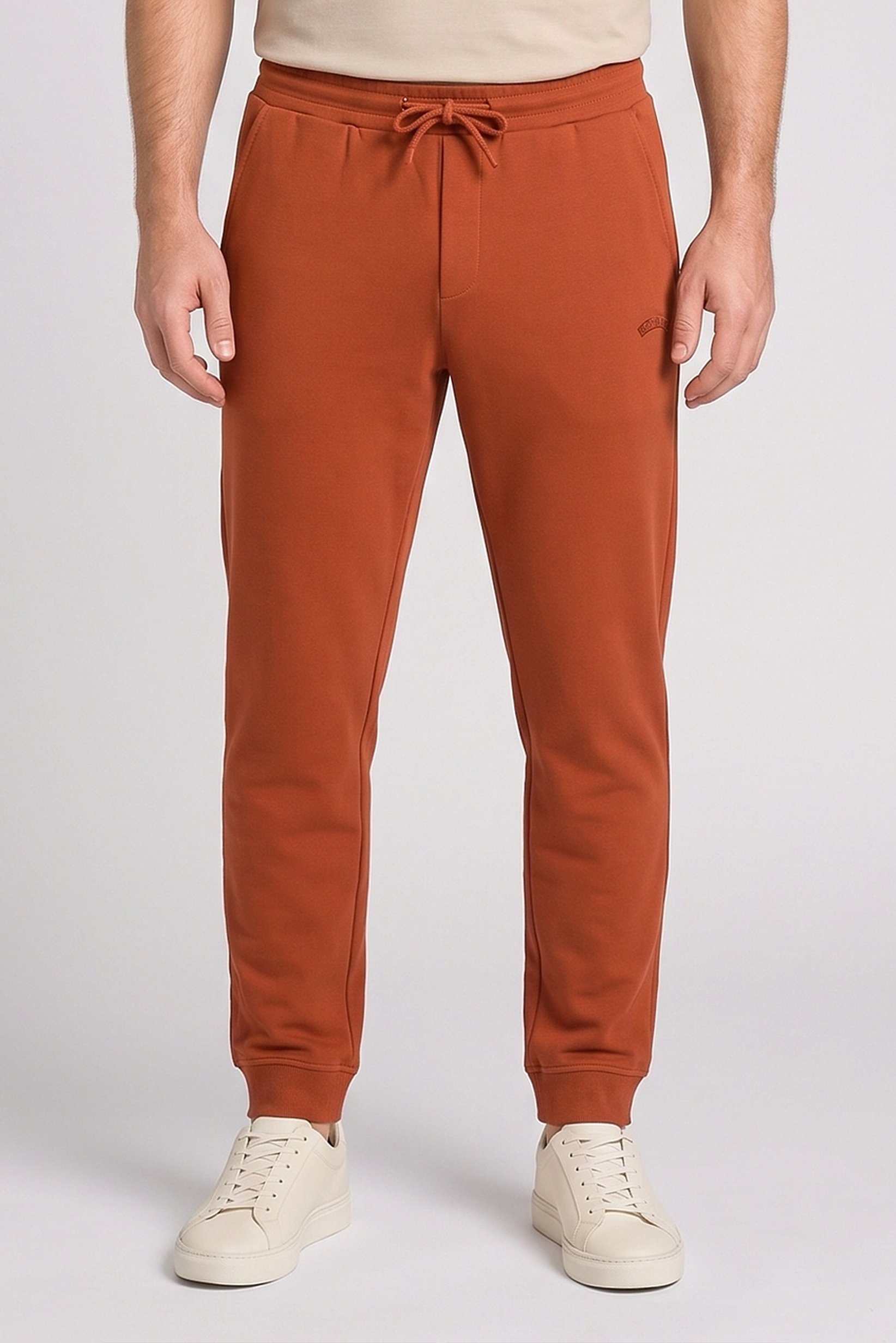 Men Regular Fit Solid Jogger Pants, Rust