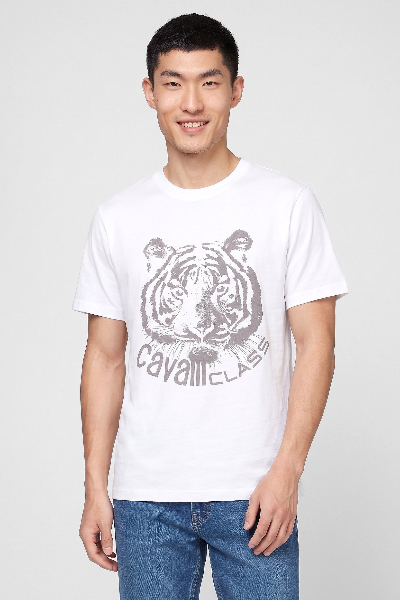 Men Crew Neck Graphic Print Short Sleeve T-Shirt, White