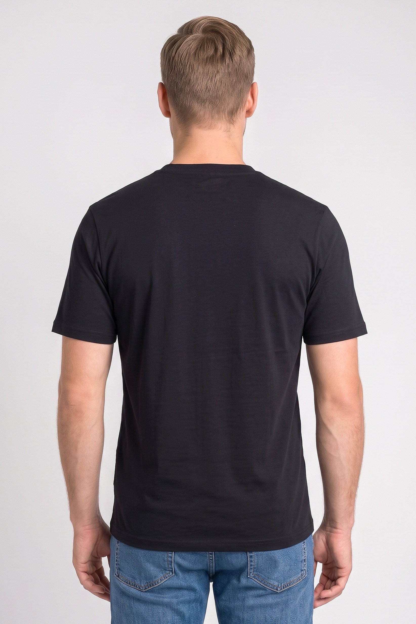 Men Crew Neck Graphic Print Short Sleeve T-Shirt, Navy