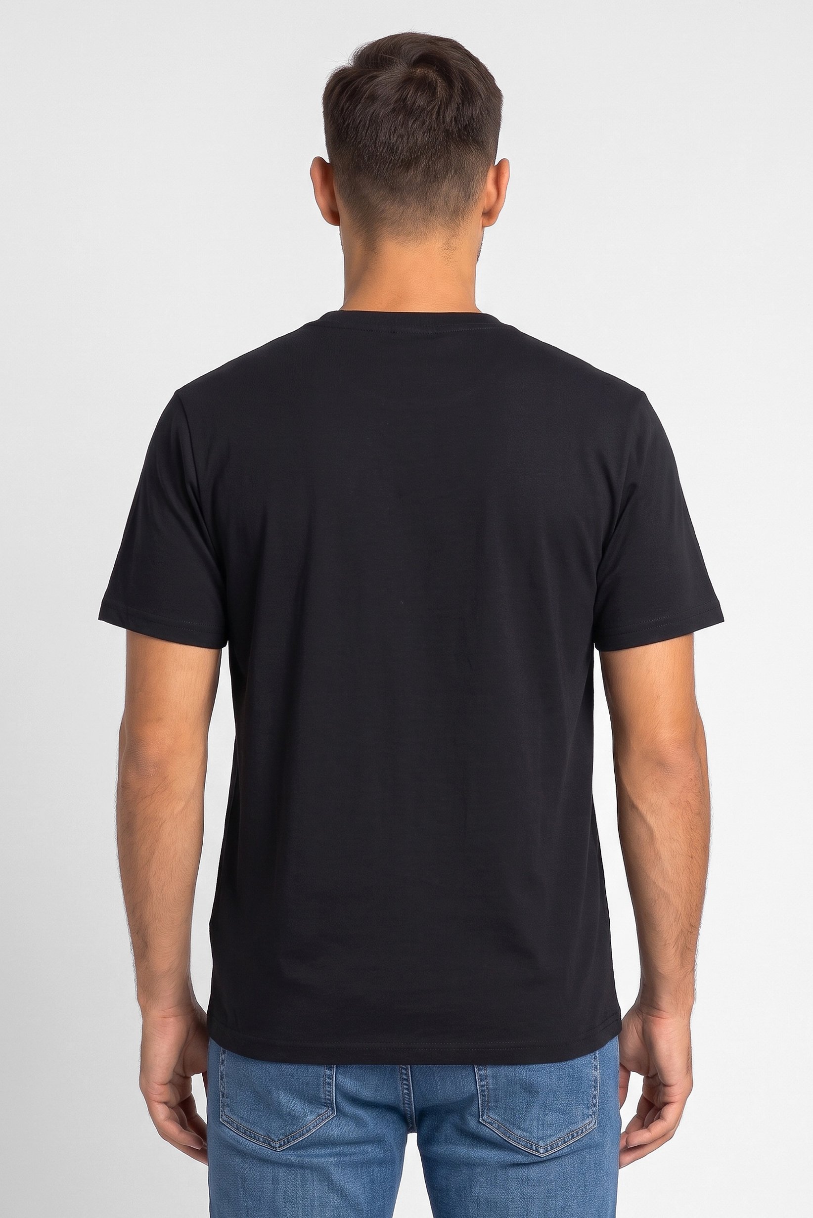Men Crew Neck Short Sleeve Graphic Print T-Shirt, Black