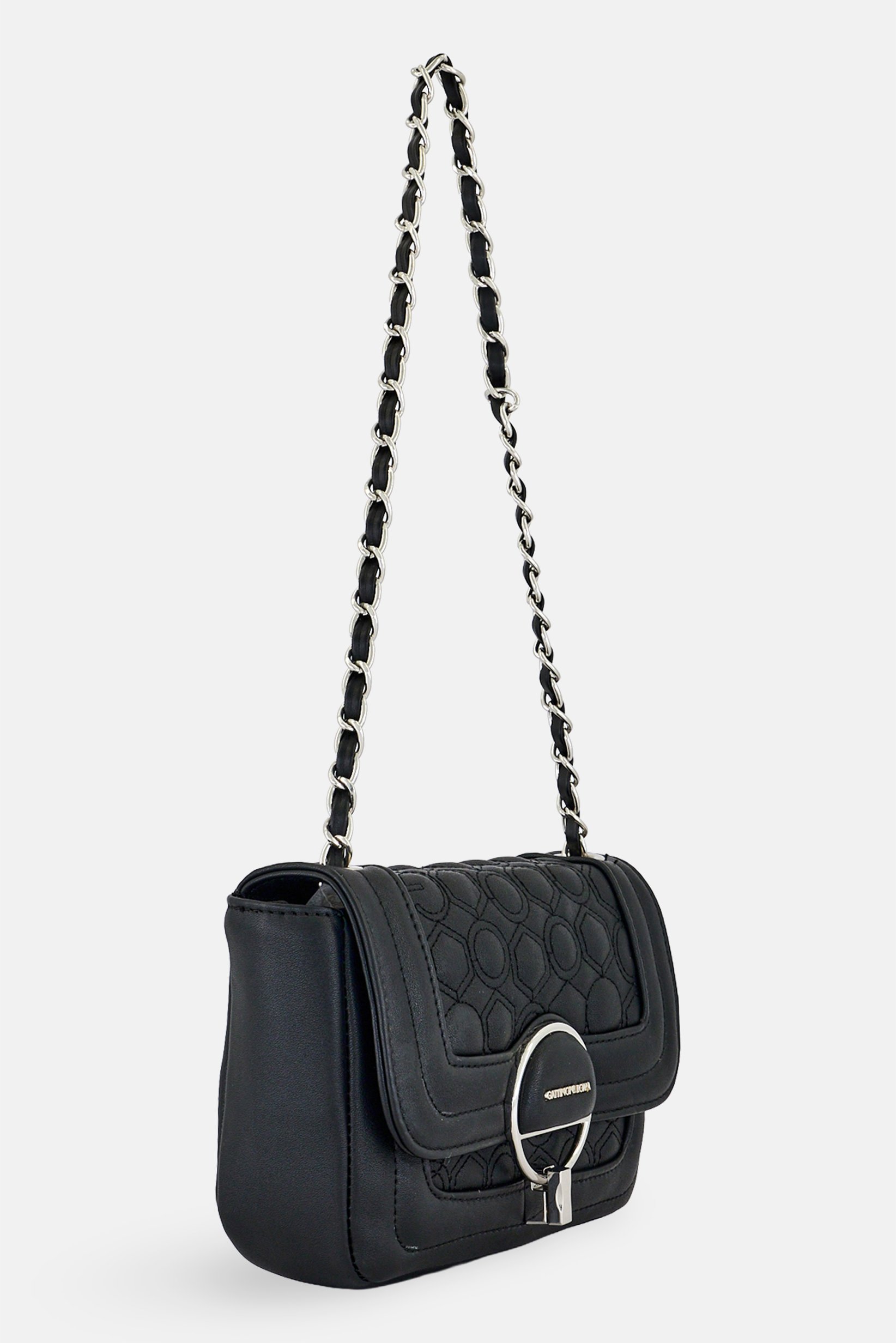 Women Brand Logo Cross Body Bag, Black