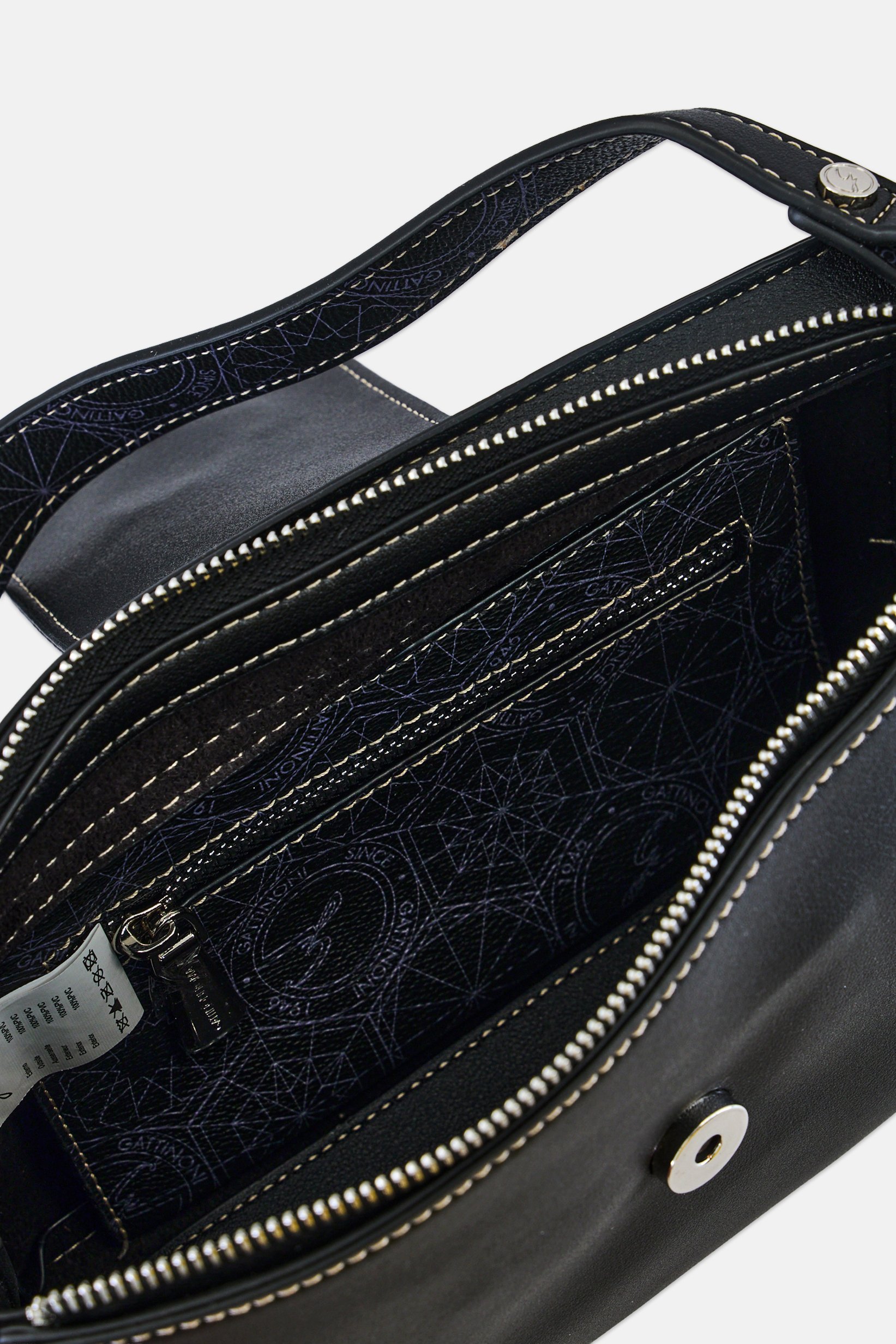 Women Brand Logo Handbag, Black