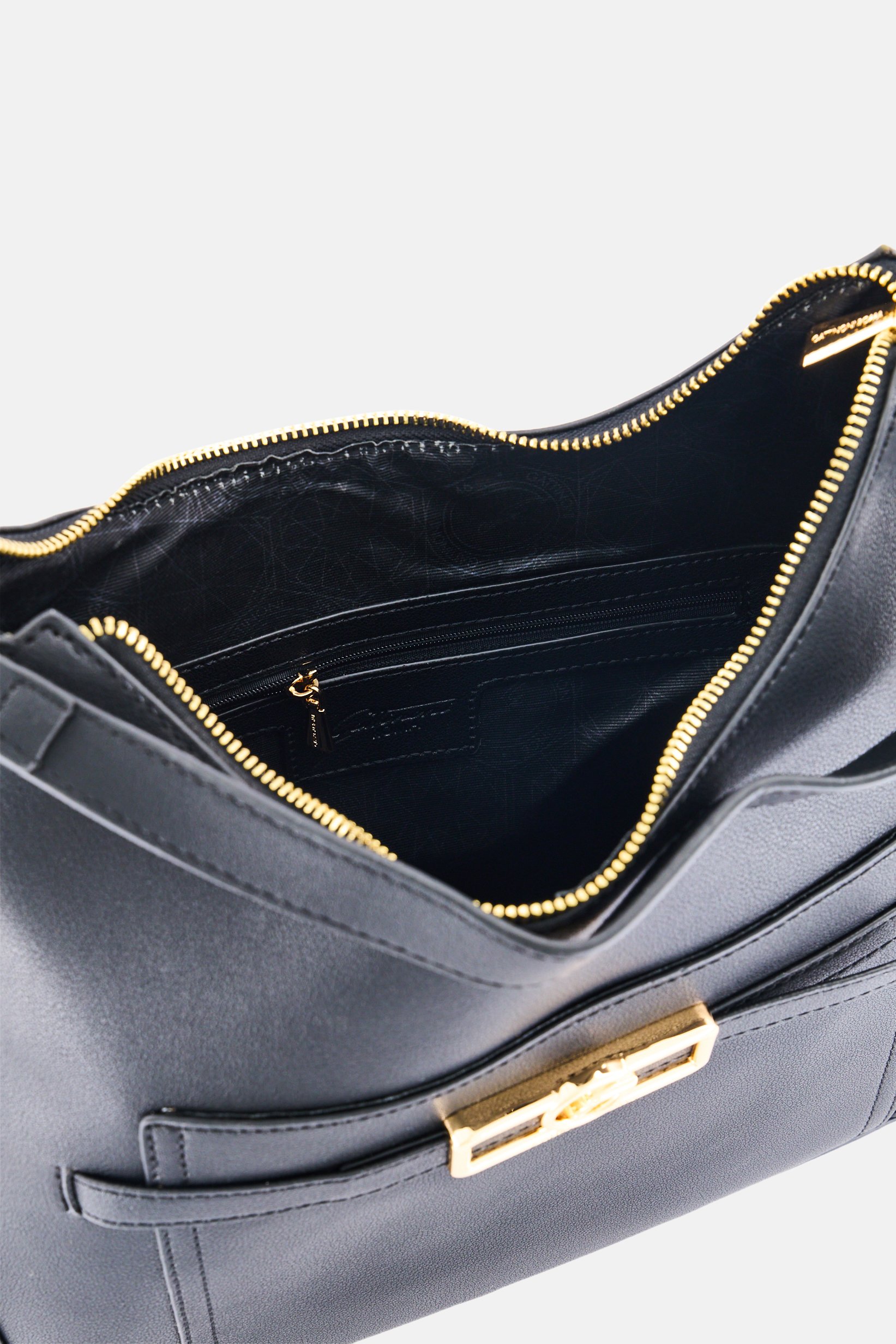 Women Brand Logo Handbag, Black