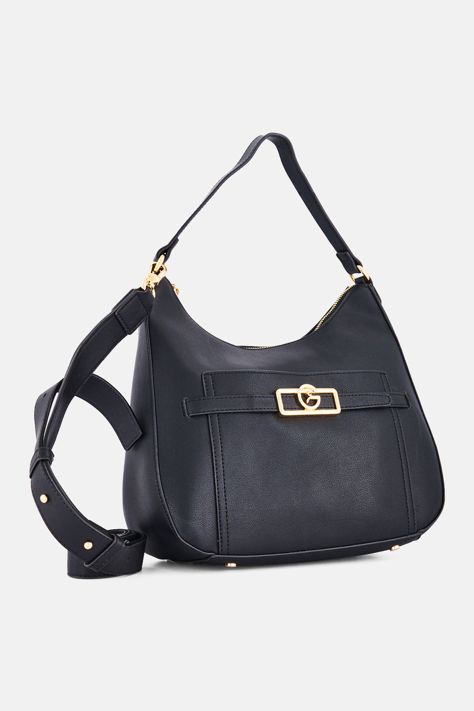 Women Brand Logo Handbag, Black