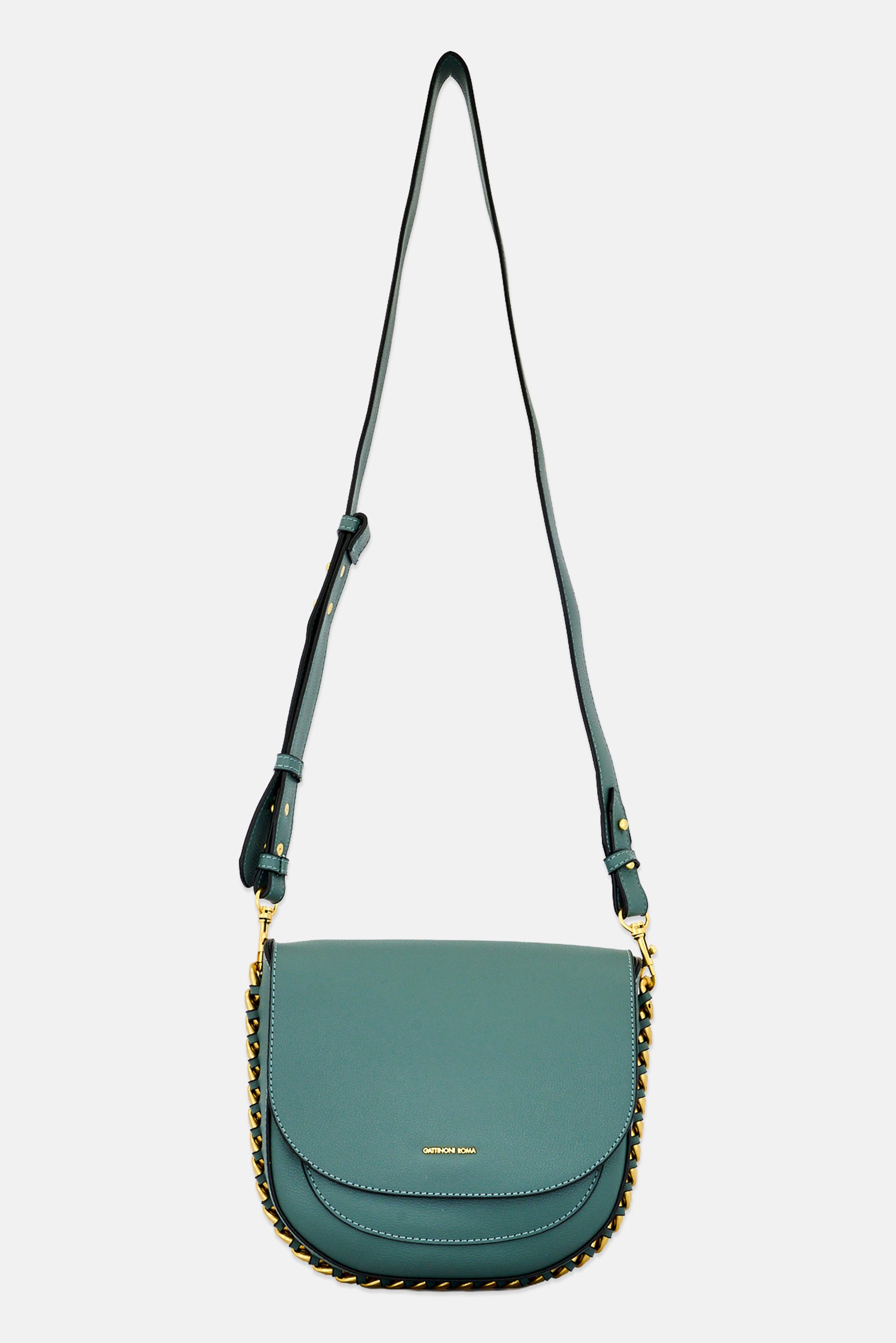 Women Brand Logo Shoulder Bag, Sage Green