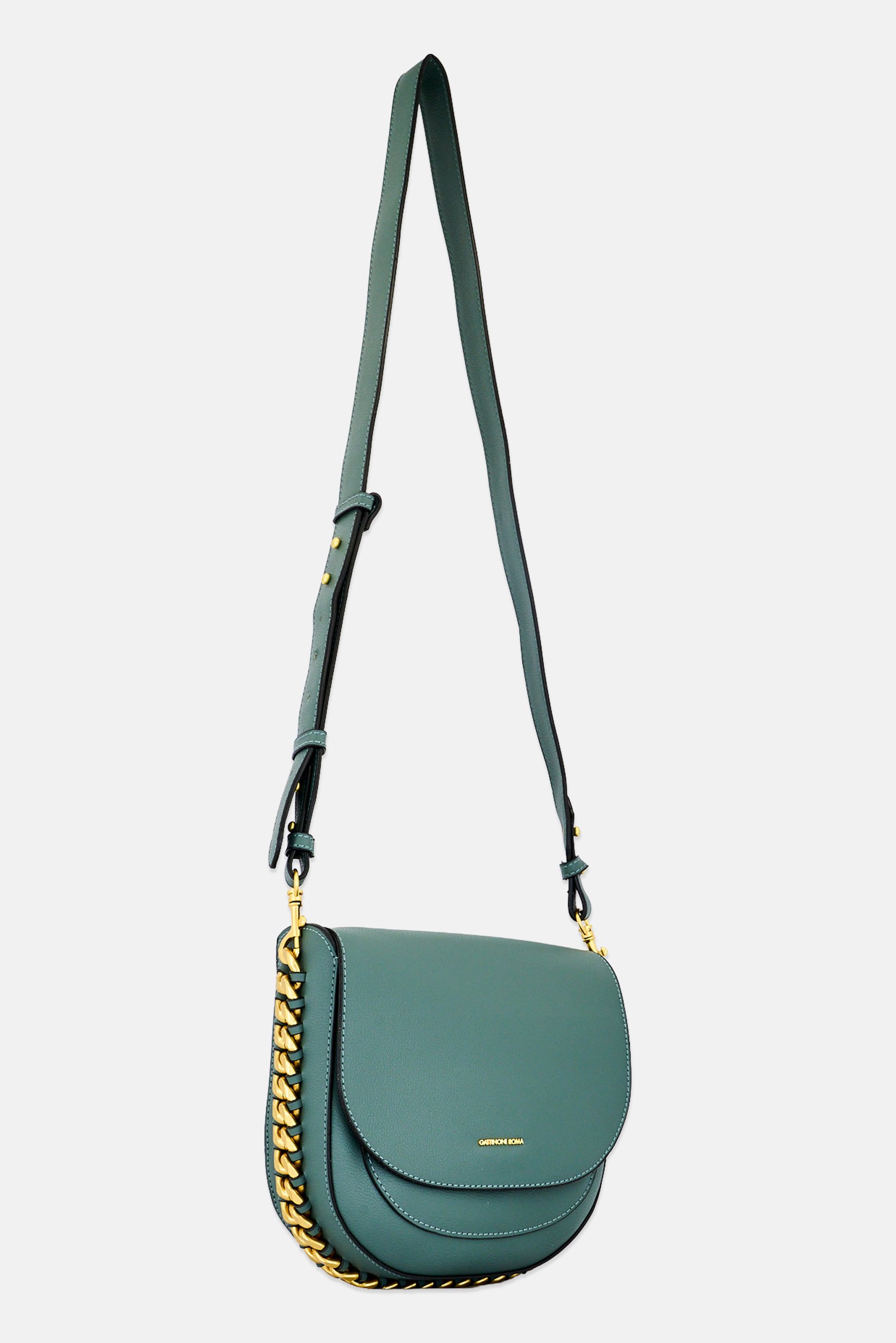 Women Brand Logo Shoulder Bag, Sage Green