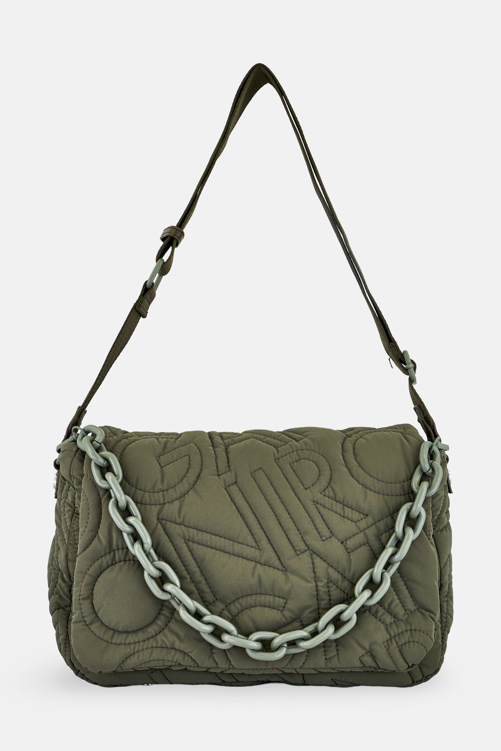 Women Quilted Cross Body Bag, Olive