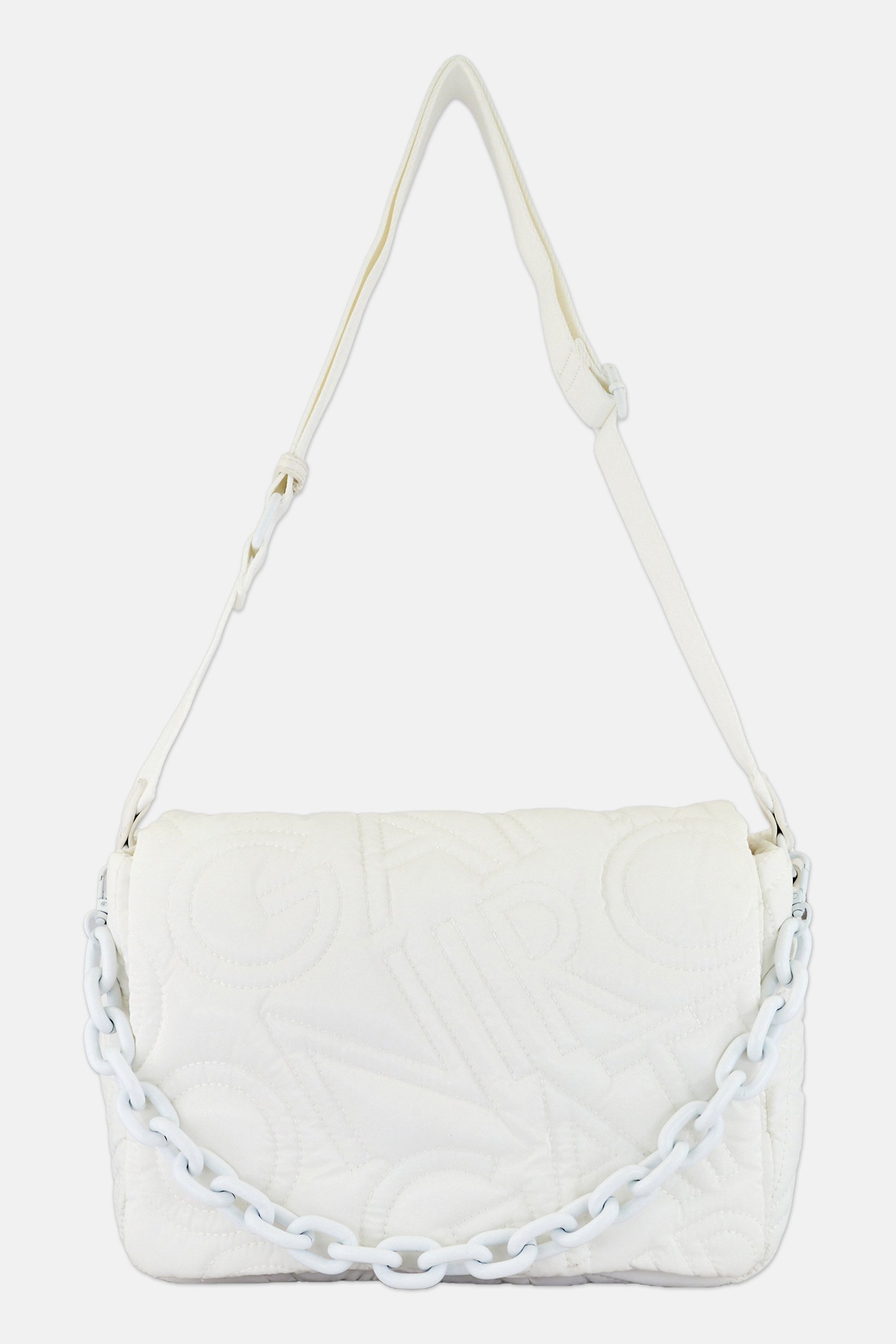 Women Quilted Cross Body Bag, White