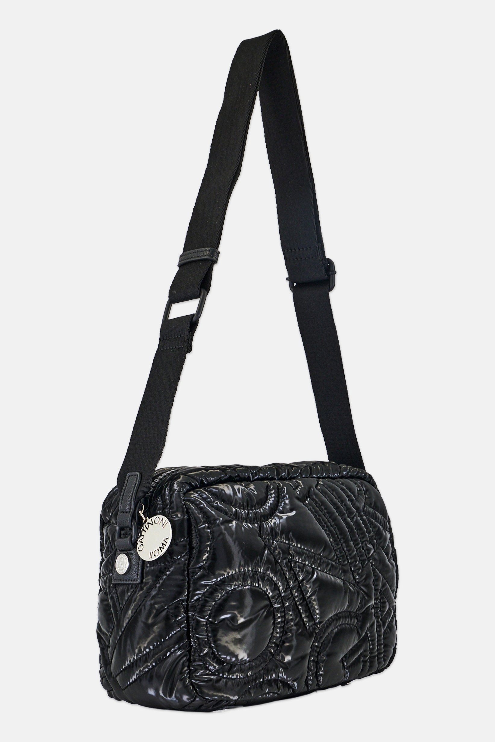 Women Quilted Cross Body Bag, Black