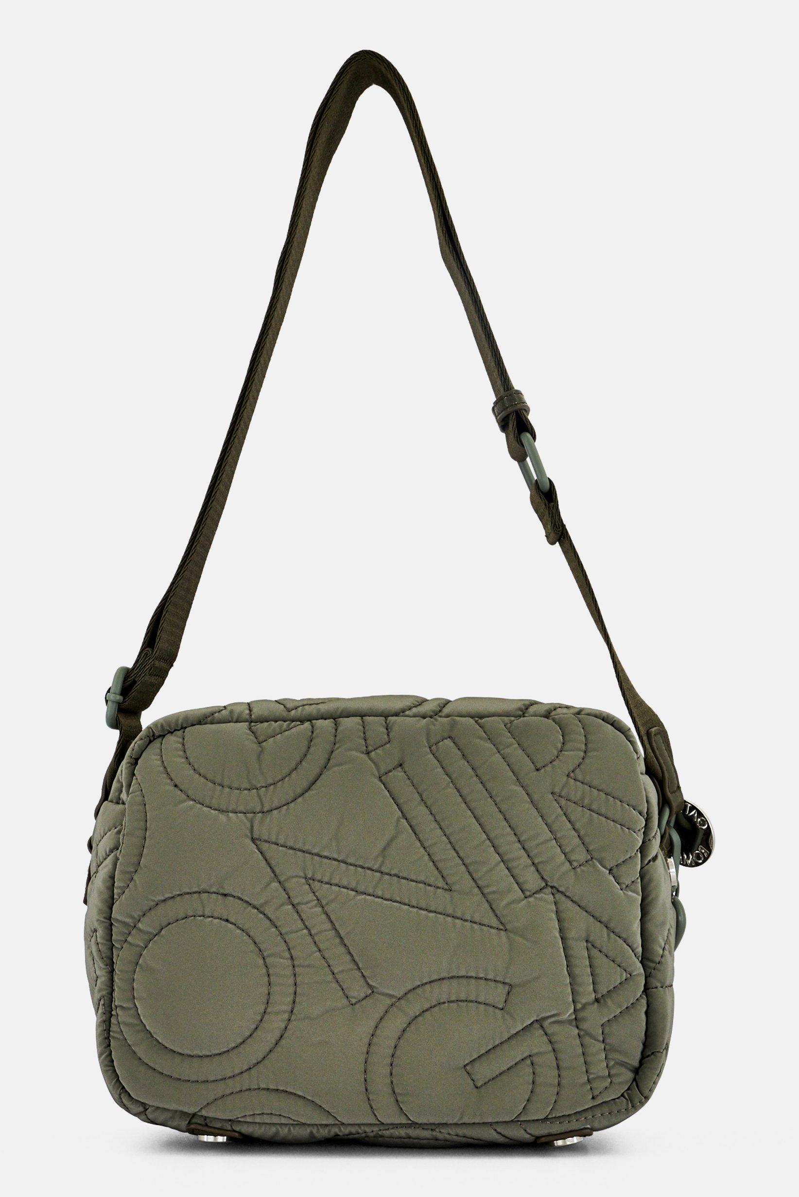 Women Quilted Cross Body Bag, Metallic Sage