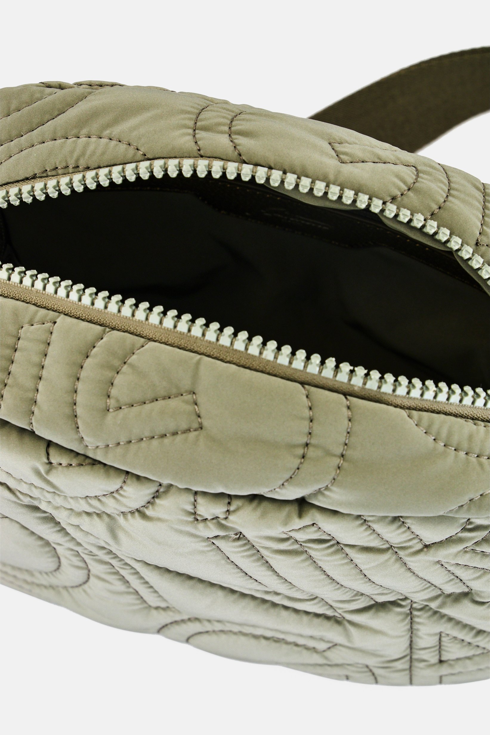 Women Quilted Cross Body Bag, Metallic Sage