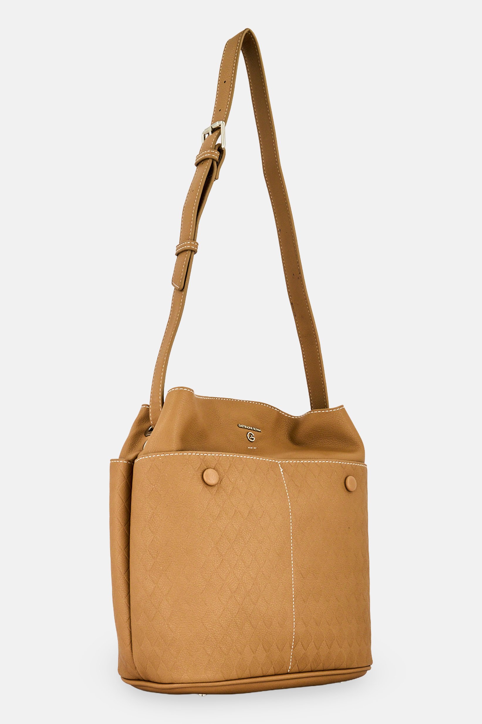 Women Diamond Pattern Hobo Bag, Brown