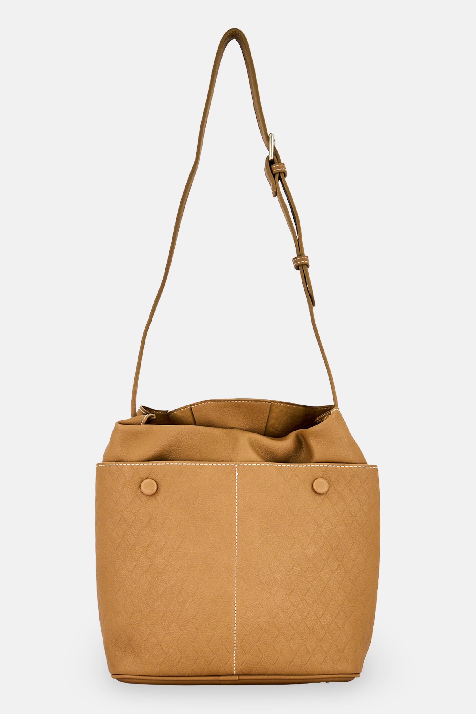Women Diamond Pattern Hobo Bag, Brown