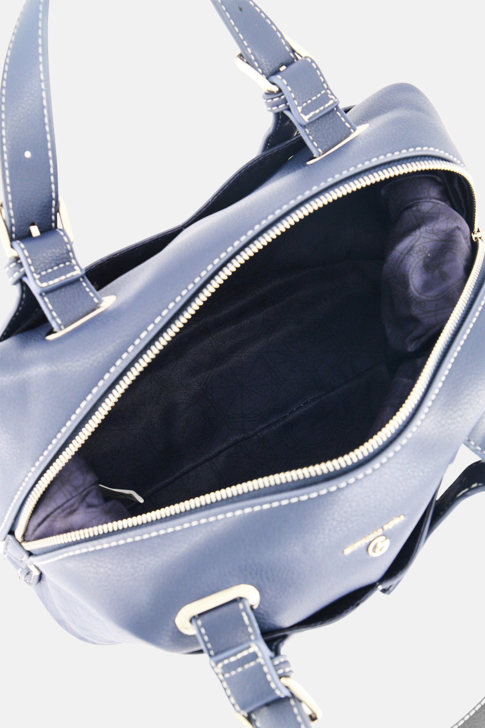 Women Brand Logo Hand Bag, Midnight Navy