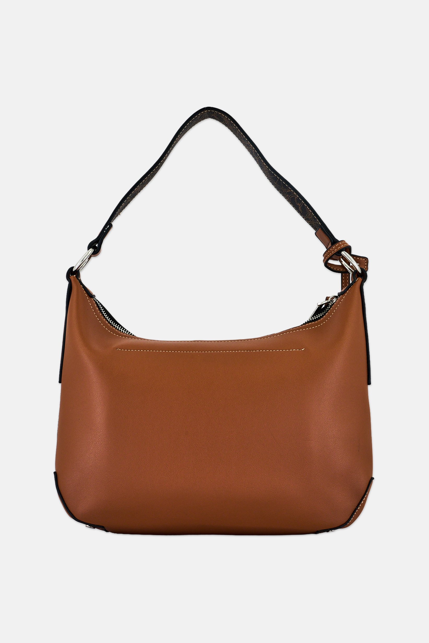 Women Brand Logo Shoulder Bag, Brown