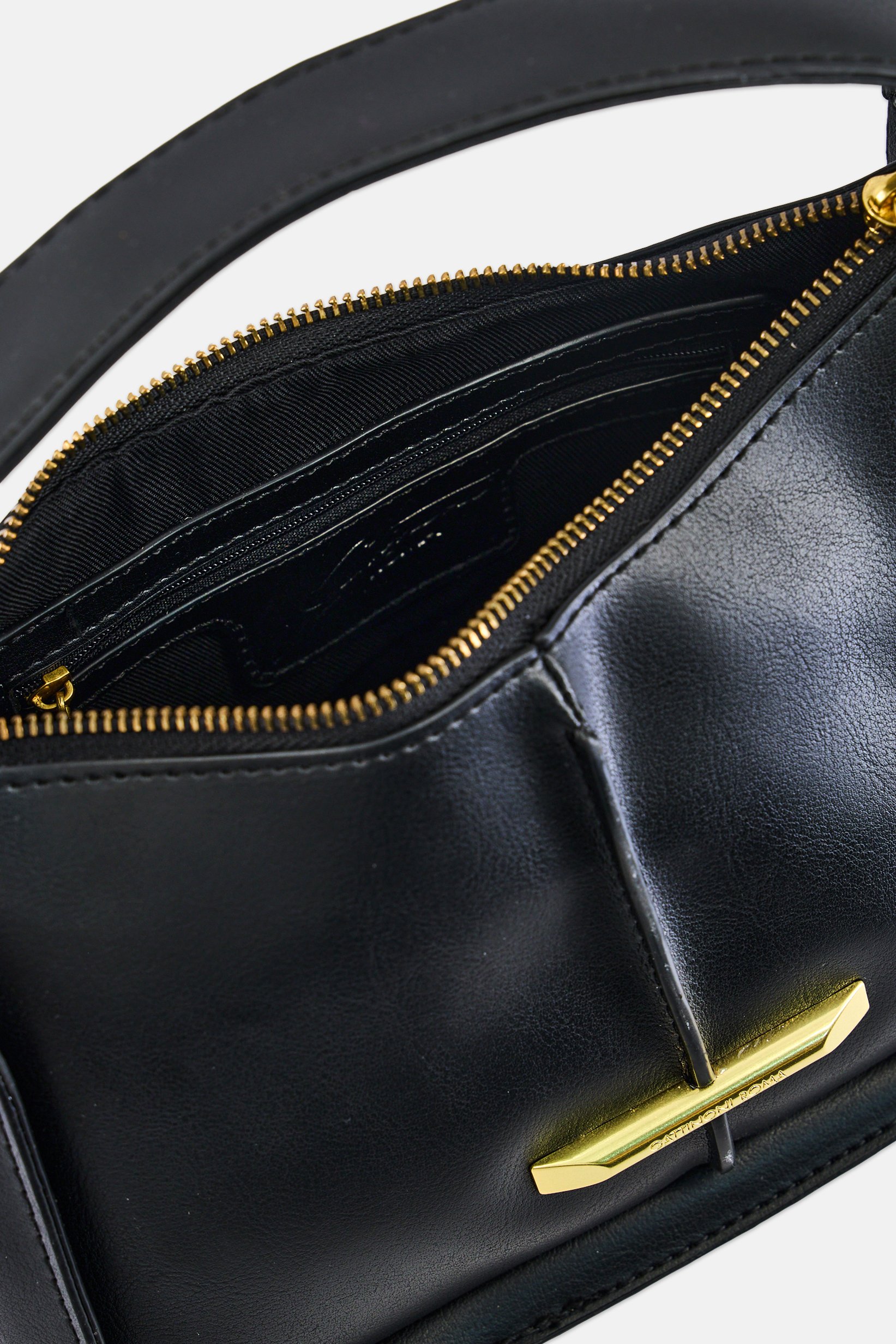 Women Brand Logo Handbag, Black
