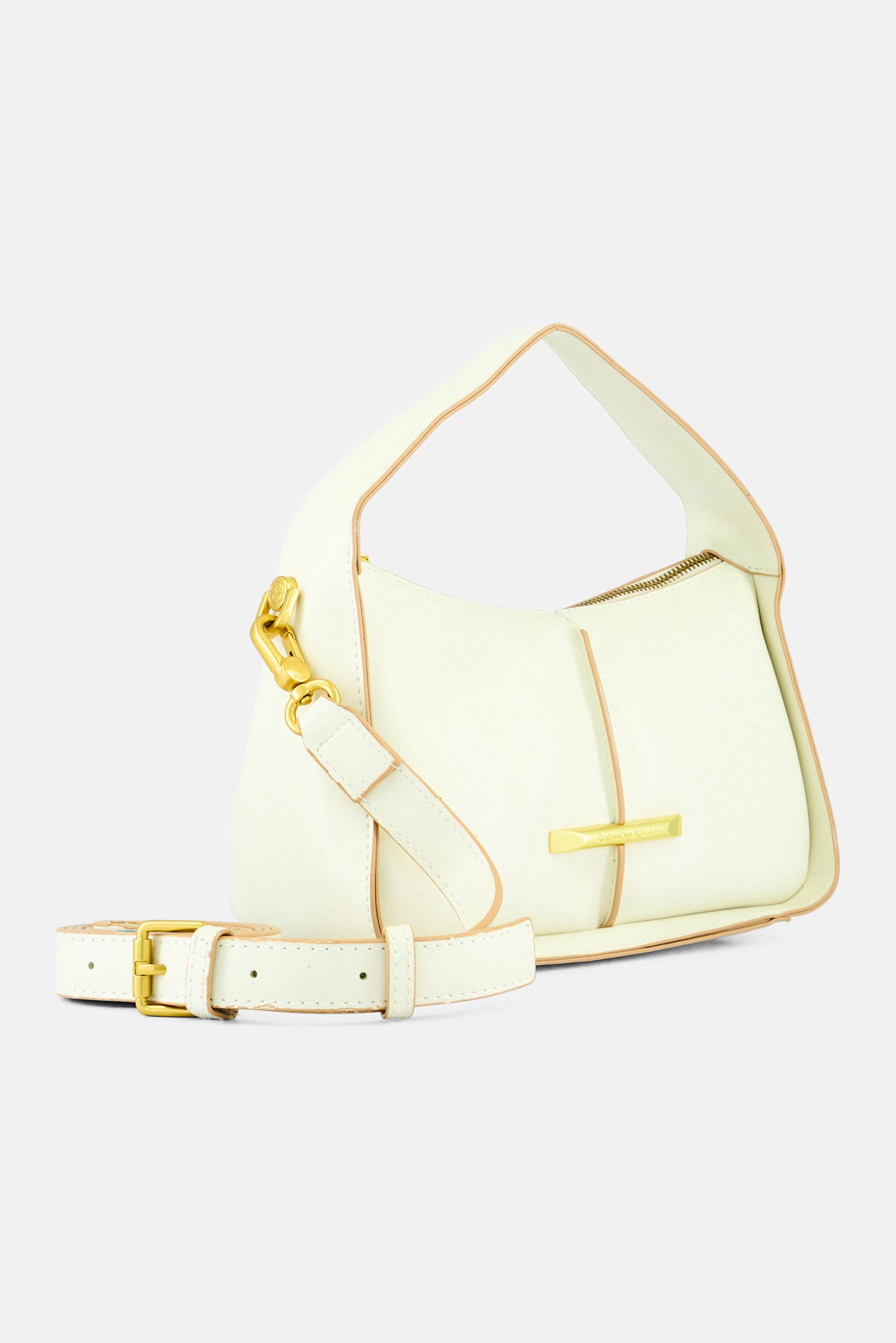 Women Brand Logo Cross Body Bag, Beige