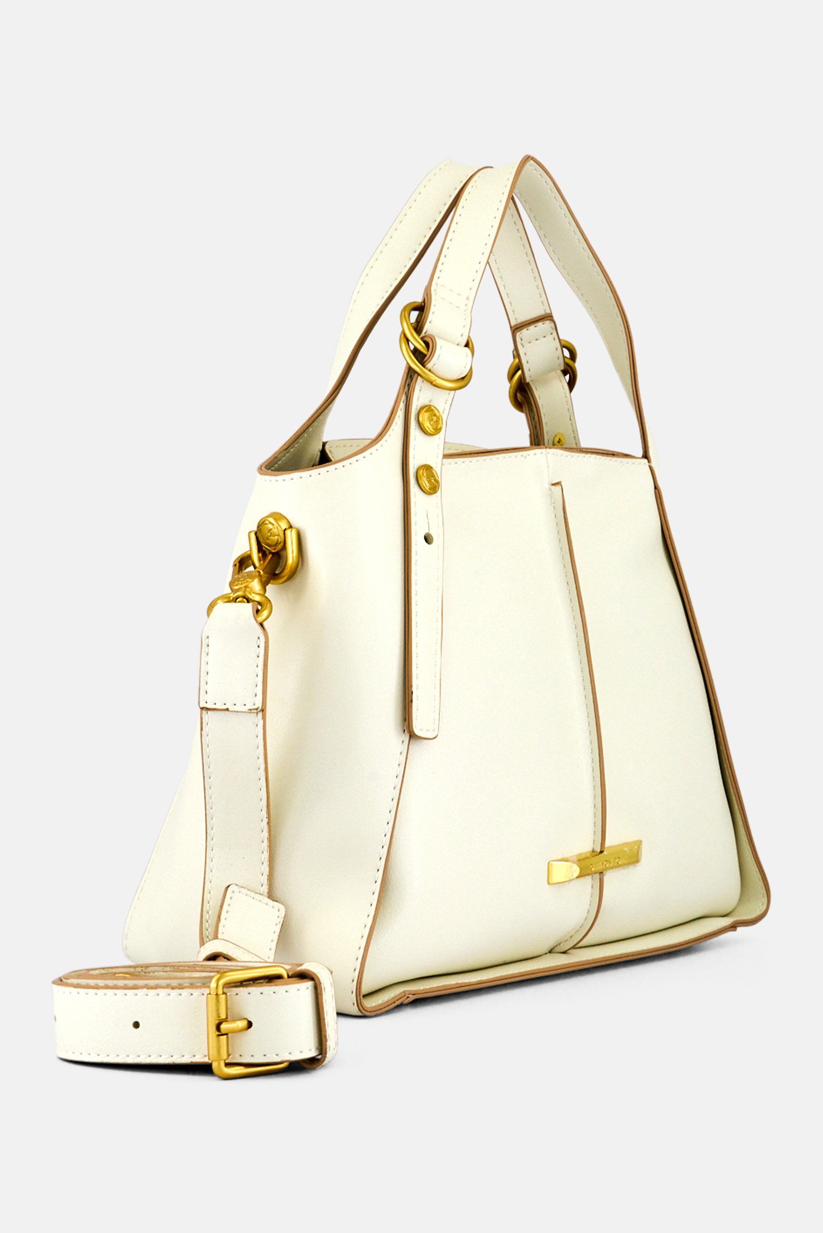 Women Brand Logo Cross Body Bag, White