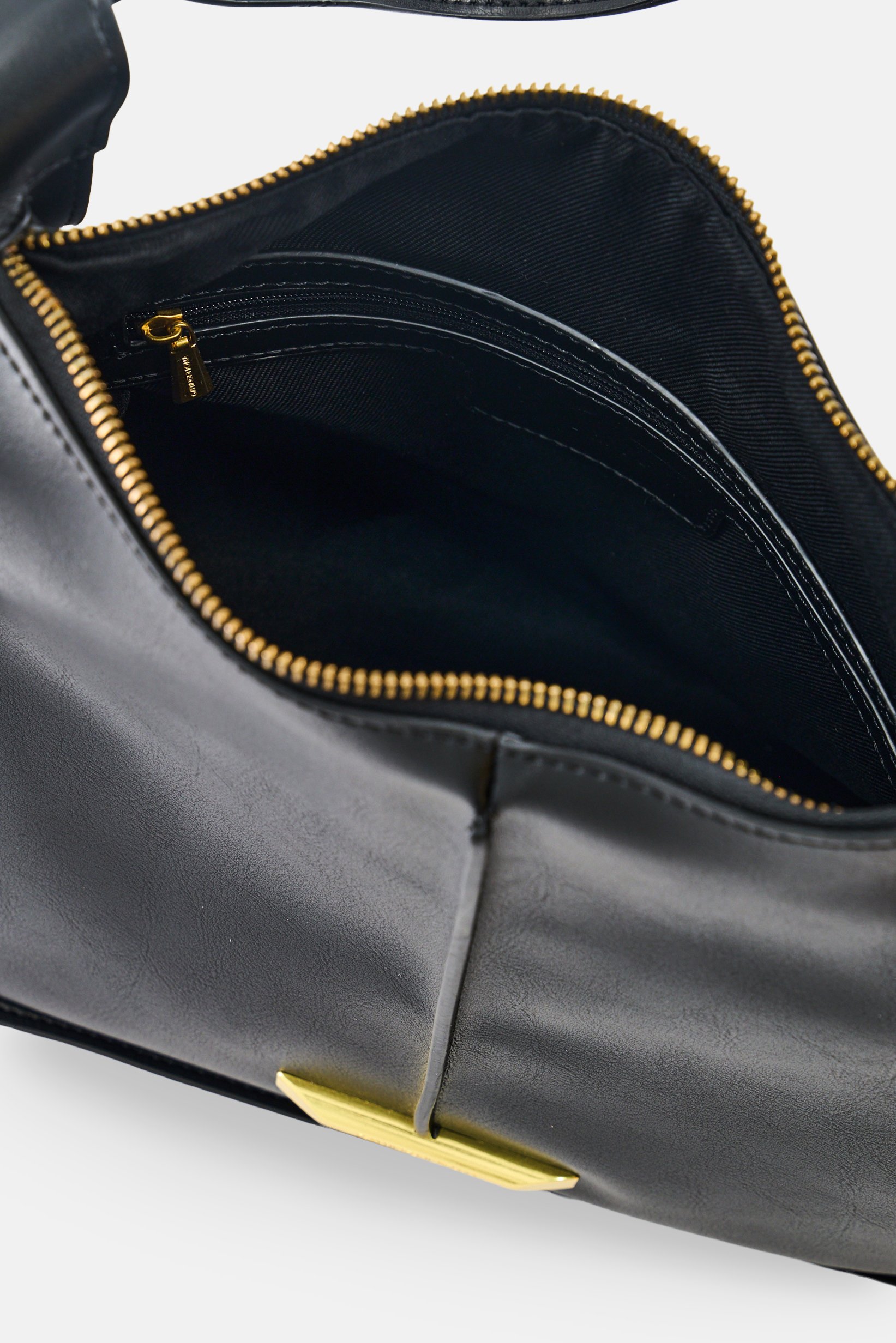 Women Brand Logo Shoulder Bag, Black